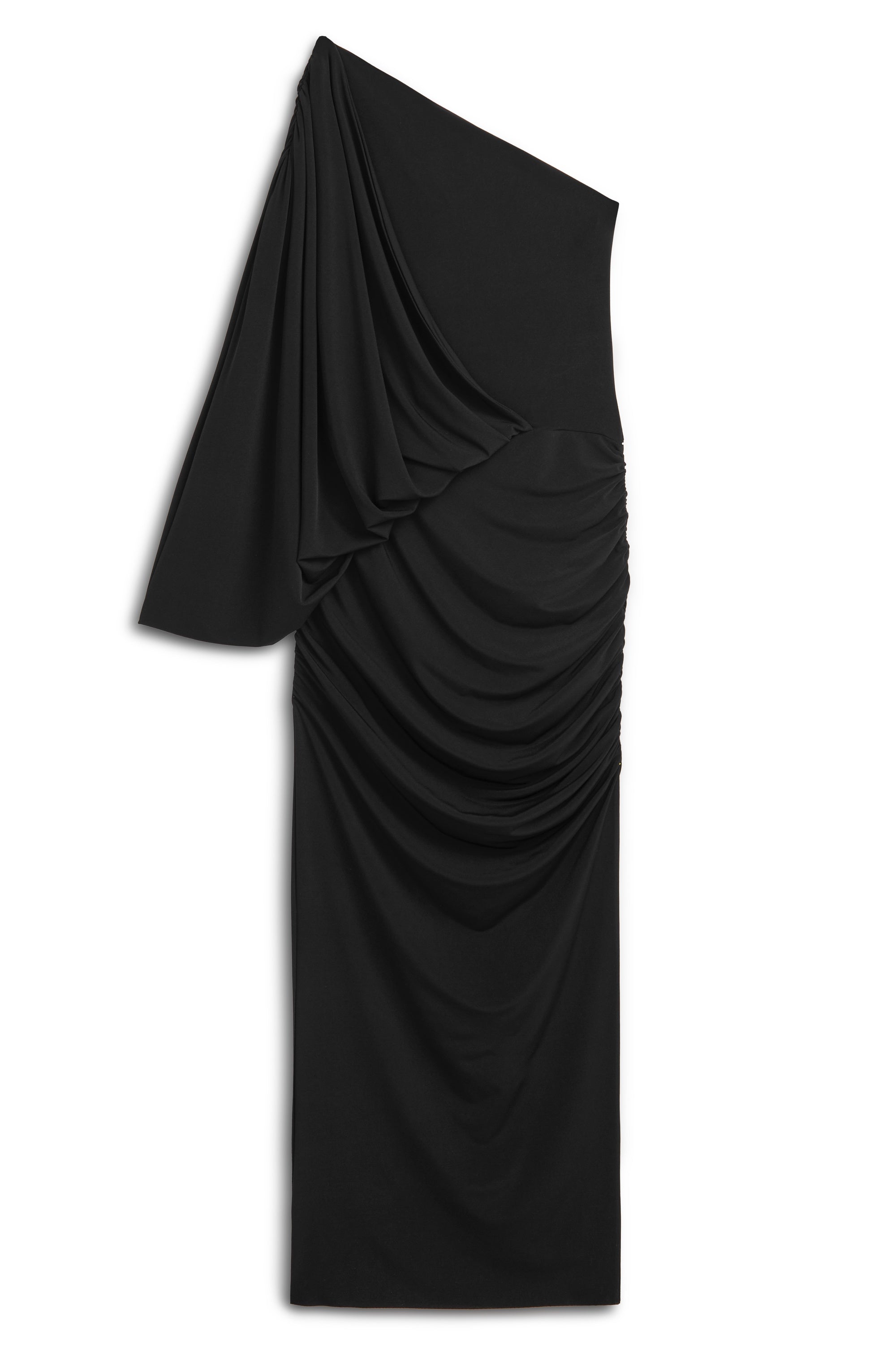 Black Draped Detail Maxi Dress