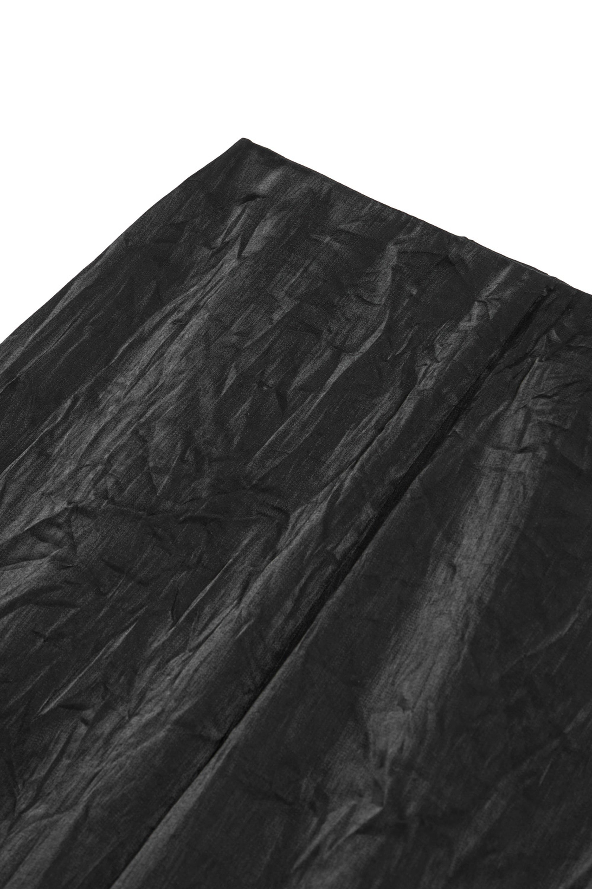 Black Wrinkled Wide-Leg Pants