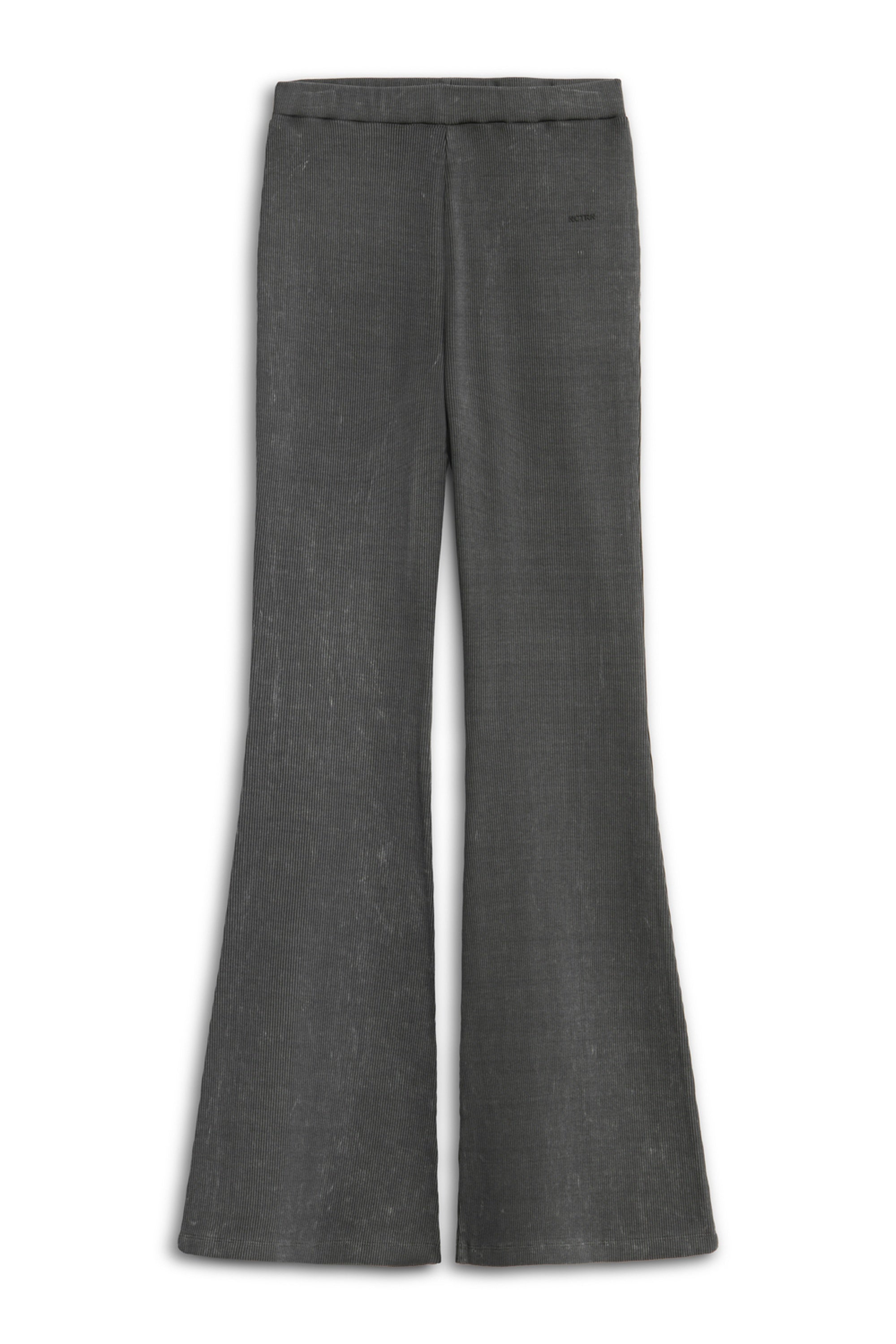Anthracite Ribbed Bell-Bottom Pants