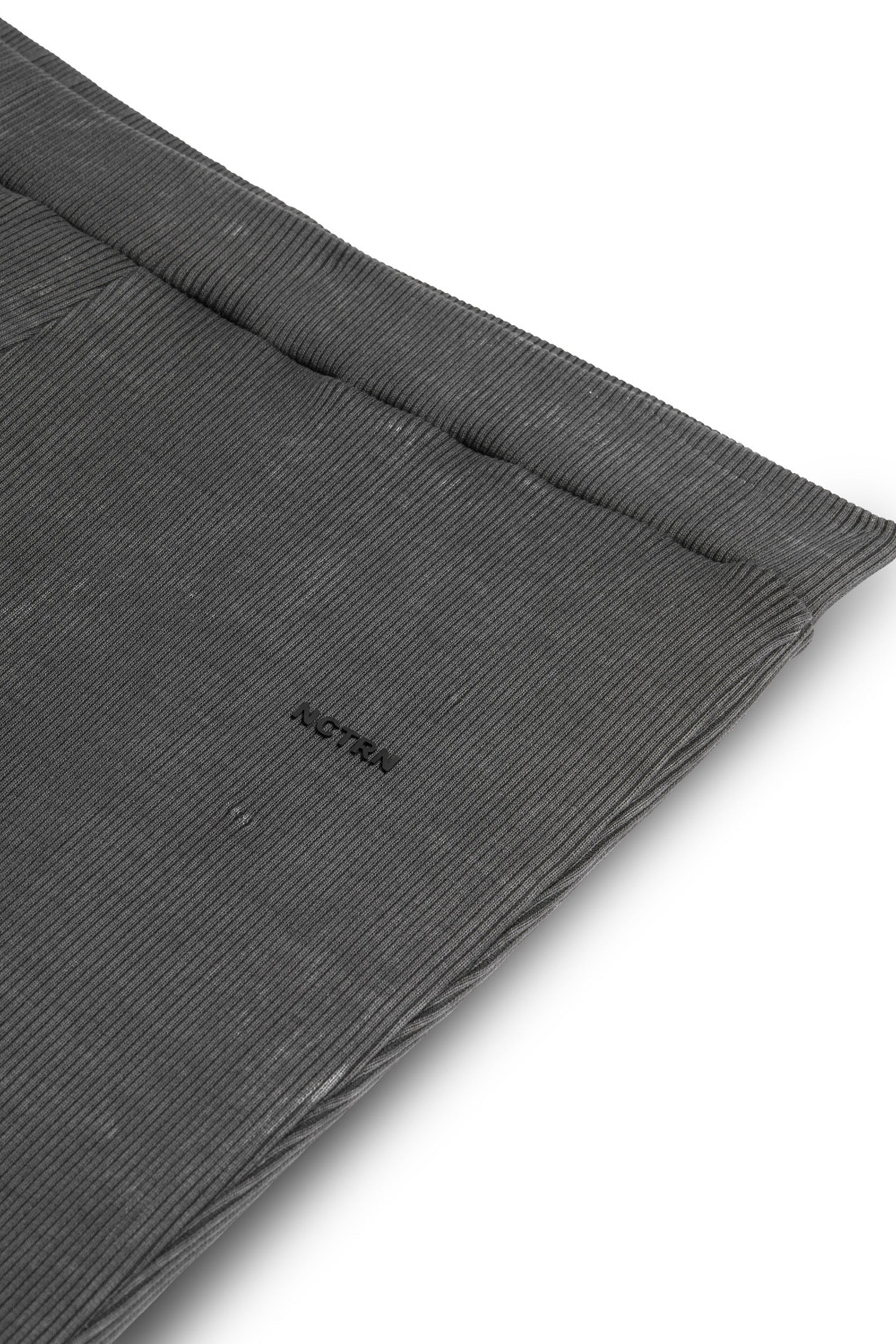 Anthracite Ribbed Bell-Bottom Pants