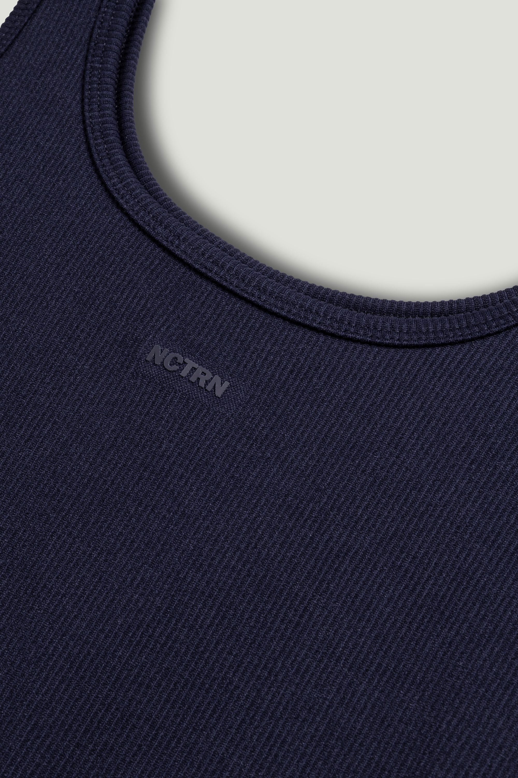 Navy Blue Printed Sleeveless Crop Top