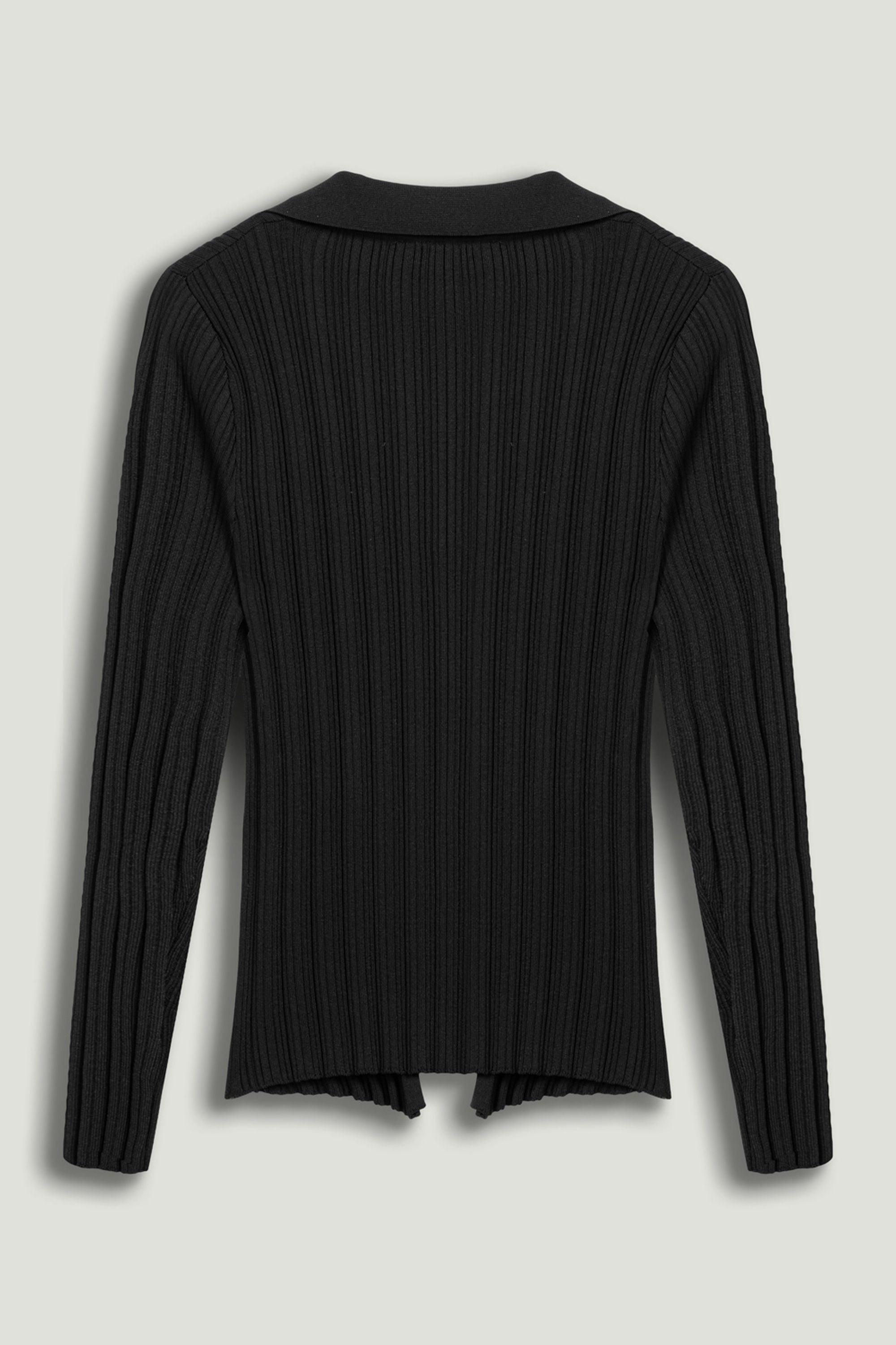 Floral Embellished Ribbed V-Neck Sweater