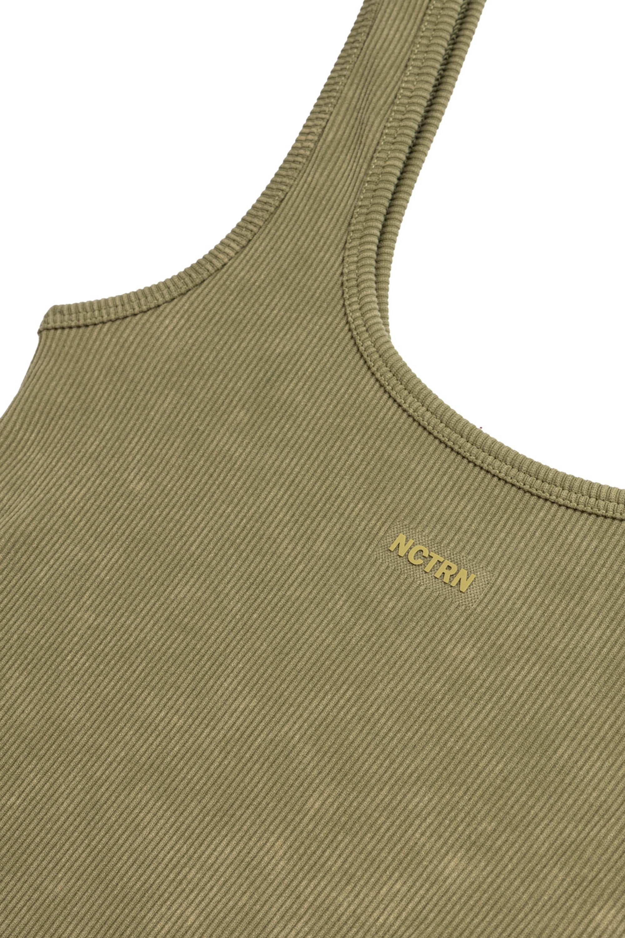 Khaki Printed Detail Crop Top