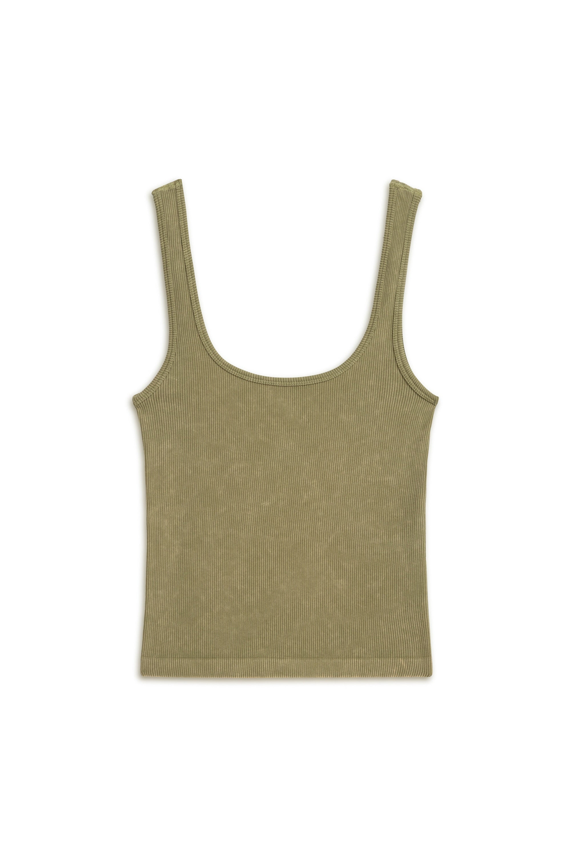 Khaki Printed Detail Crop Top