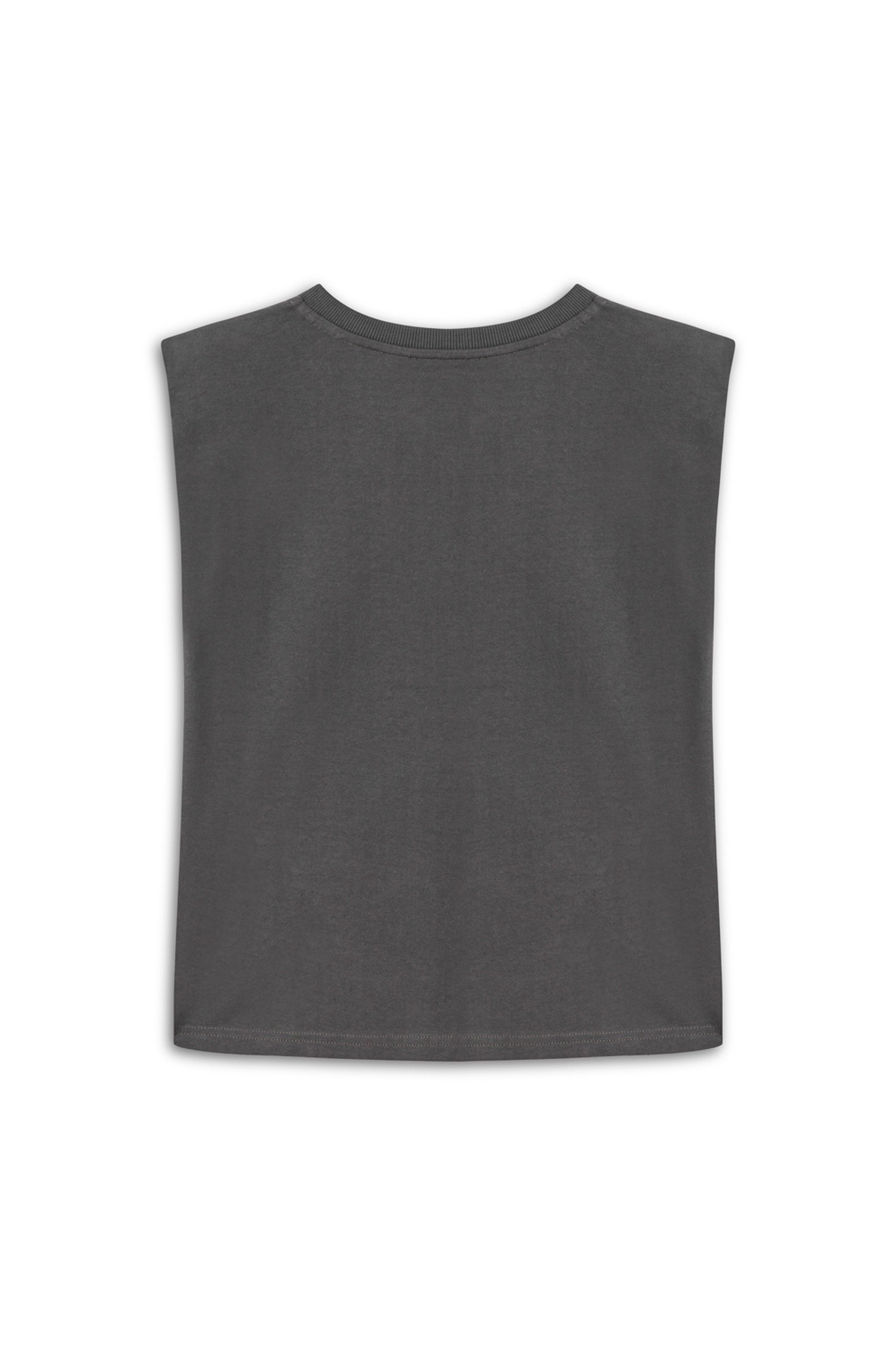 Anthracite V-Neck Padded T-Shirt