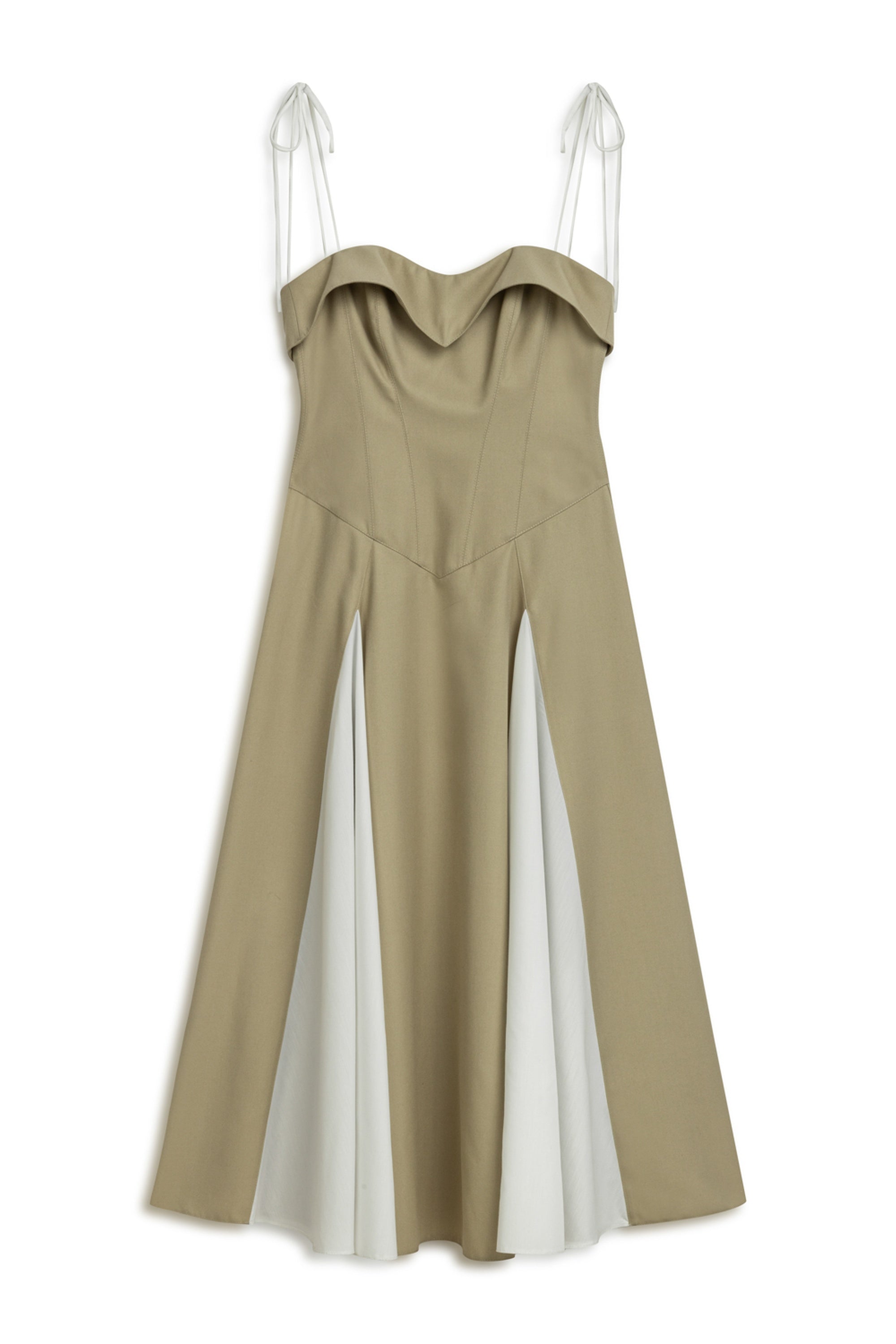 Beige Corset Look Dress