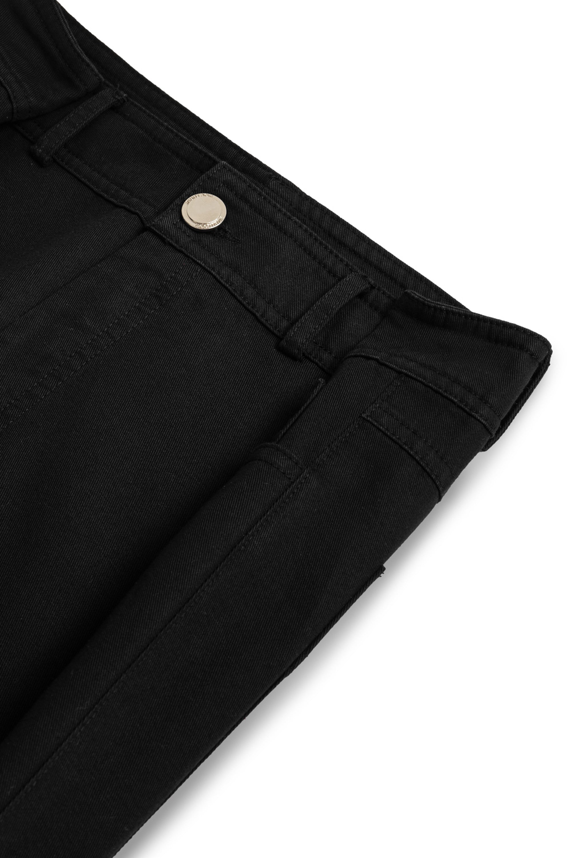 Black Linen Blend Waist Detailed Trousers