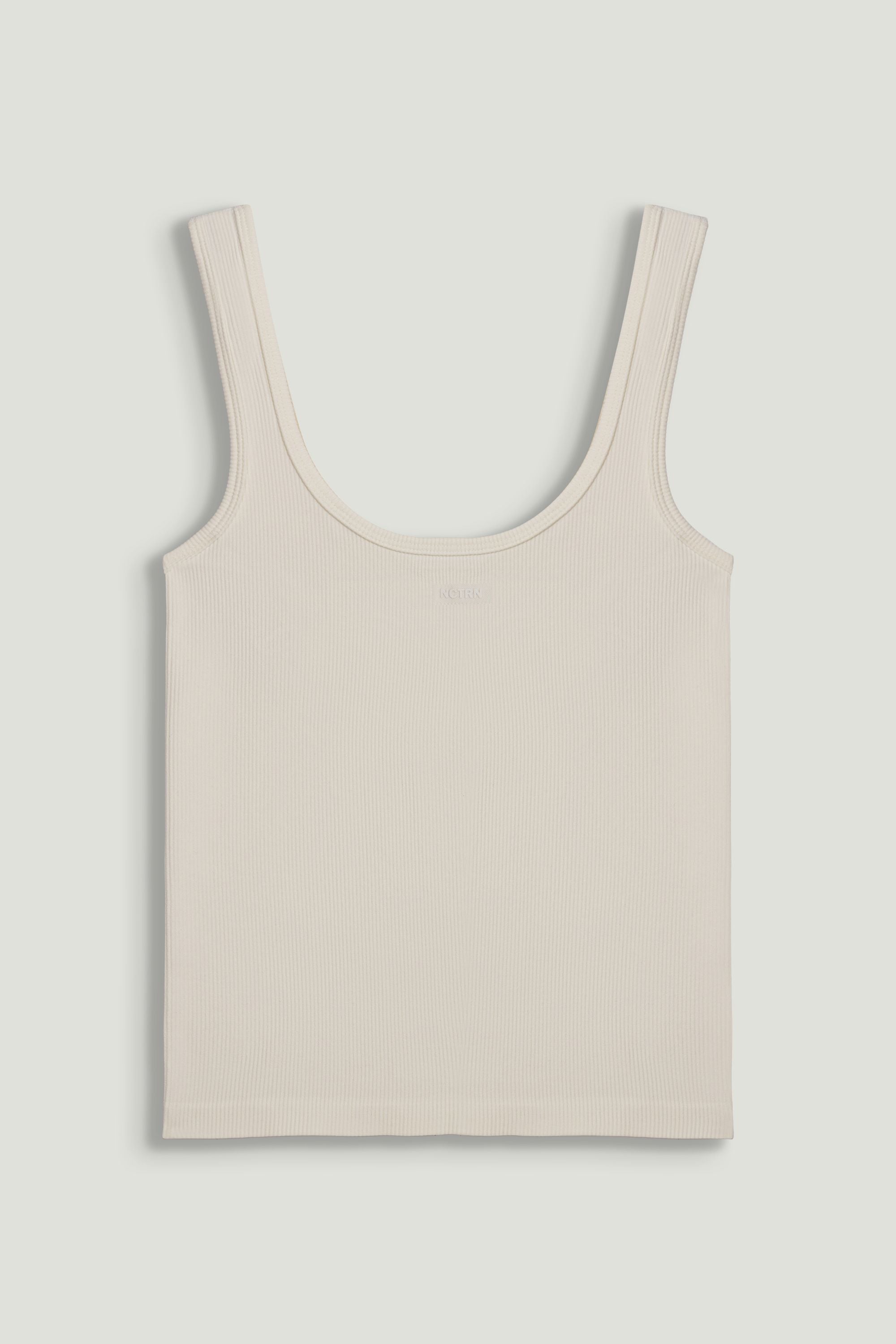 Ecru Printed Sleeveless Crop Top