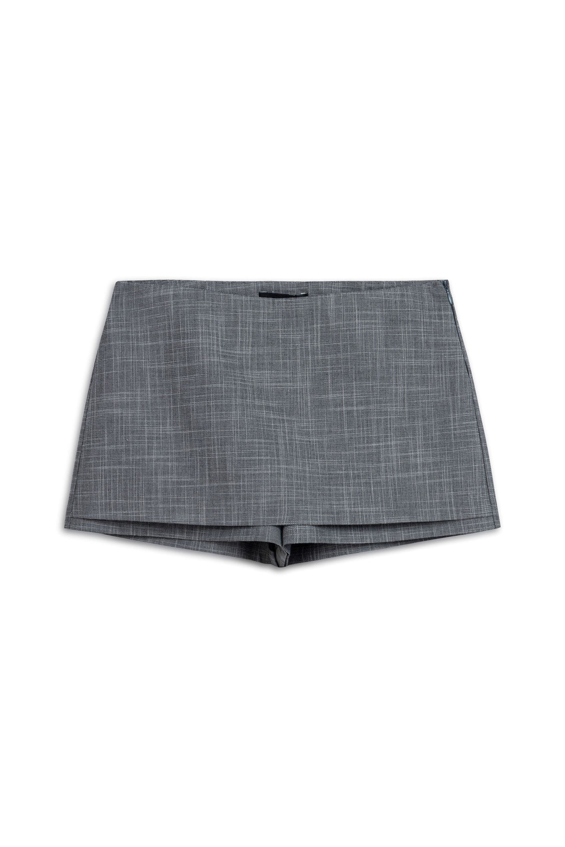 Grey Woven Low Waist Mini Skort