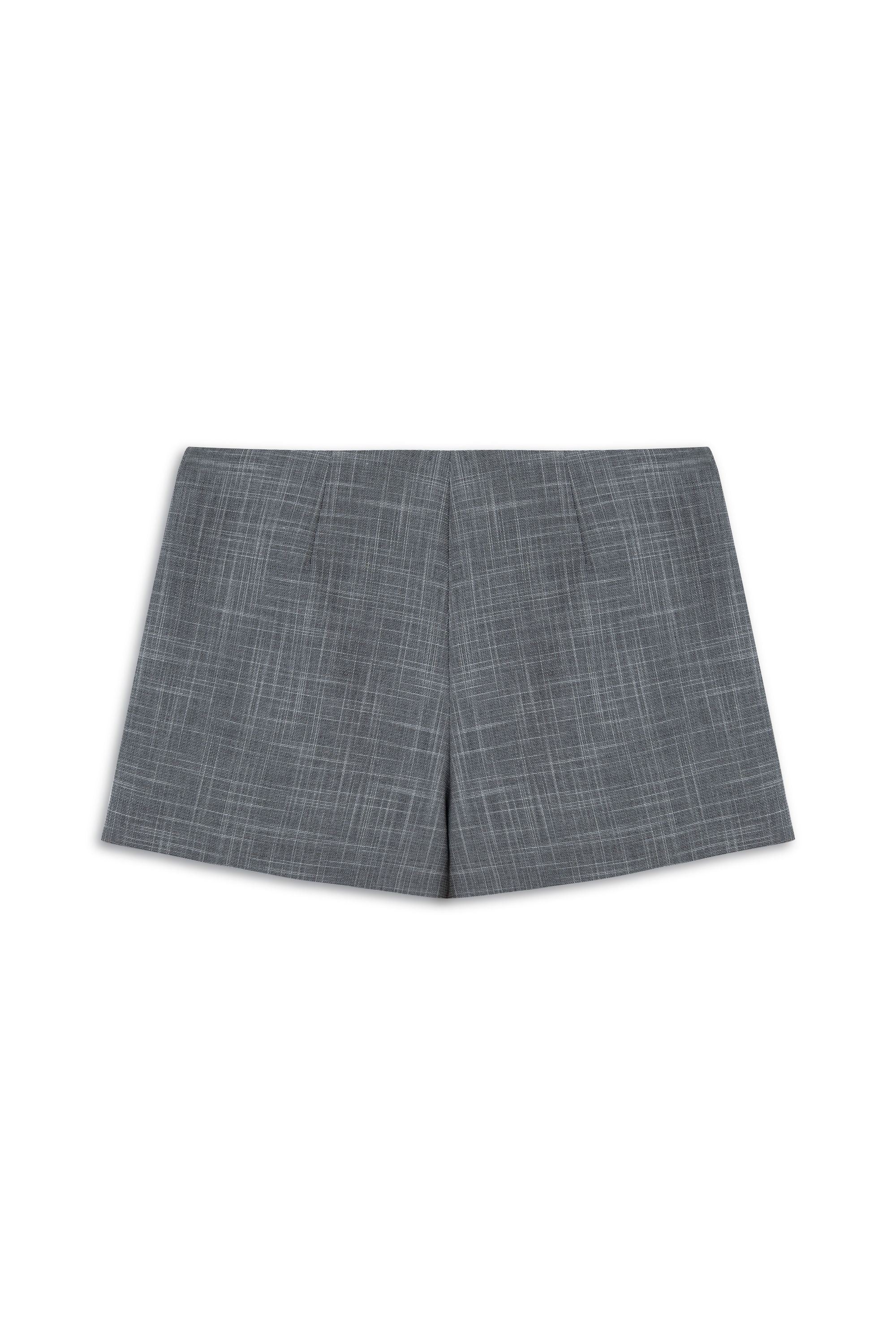 Grey Woven Low Waist Mini Skort