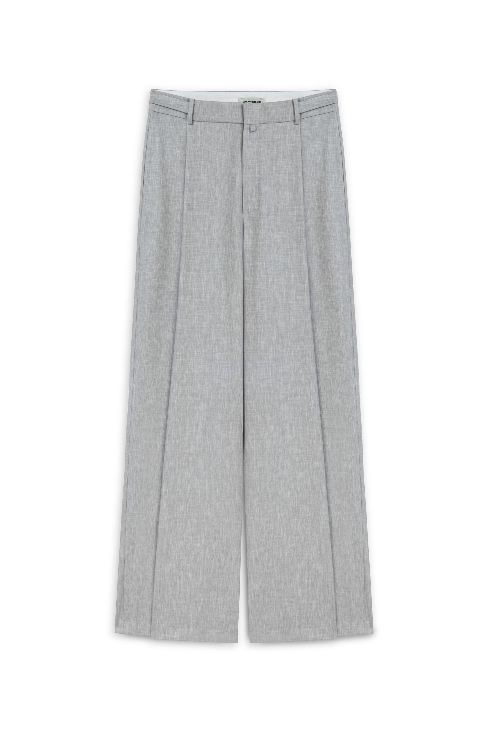 Grey Waist Detailed Low Waist Pants