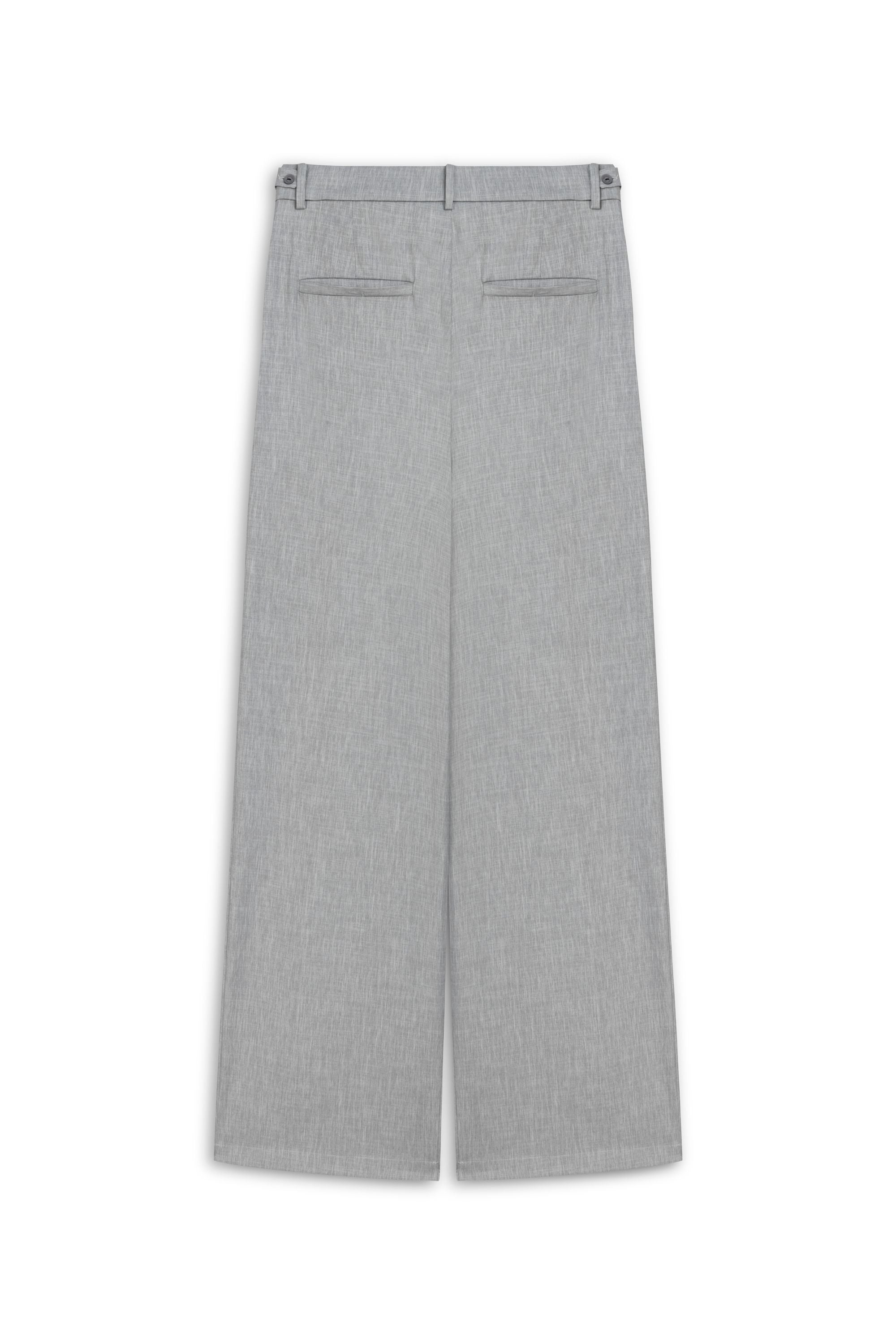 Grey Waist Detailed Low Waist Pants