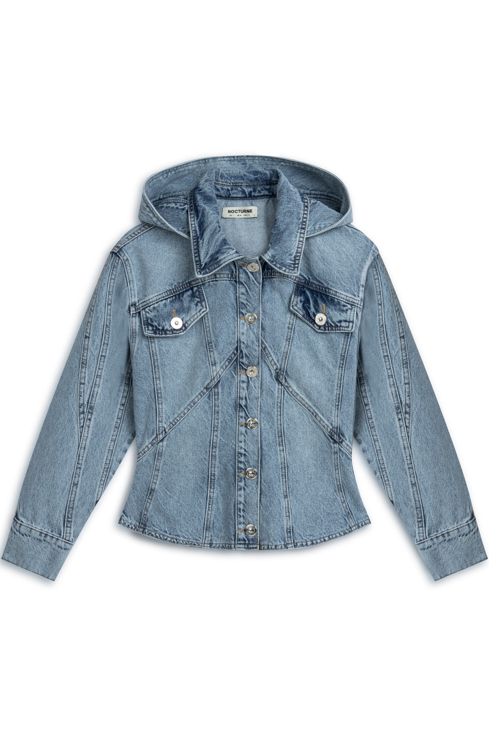 Blue Hooded Denim Jacket