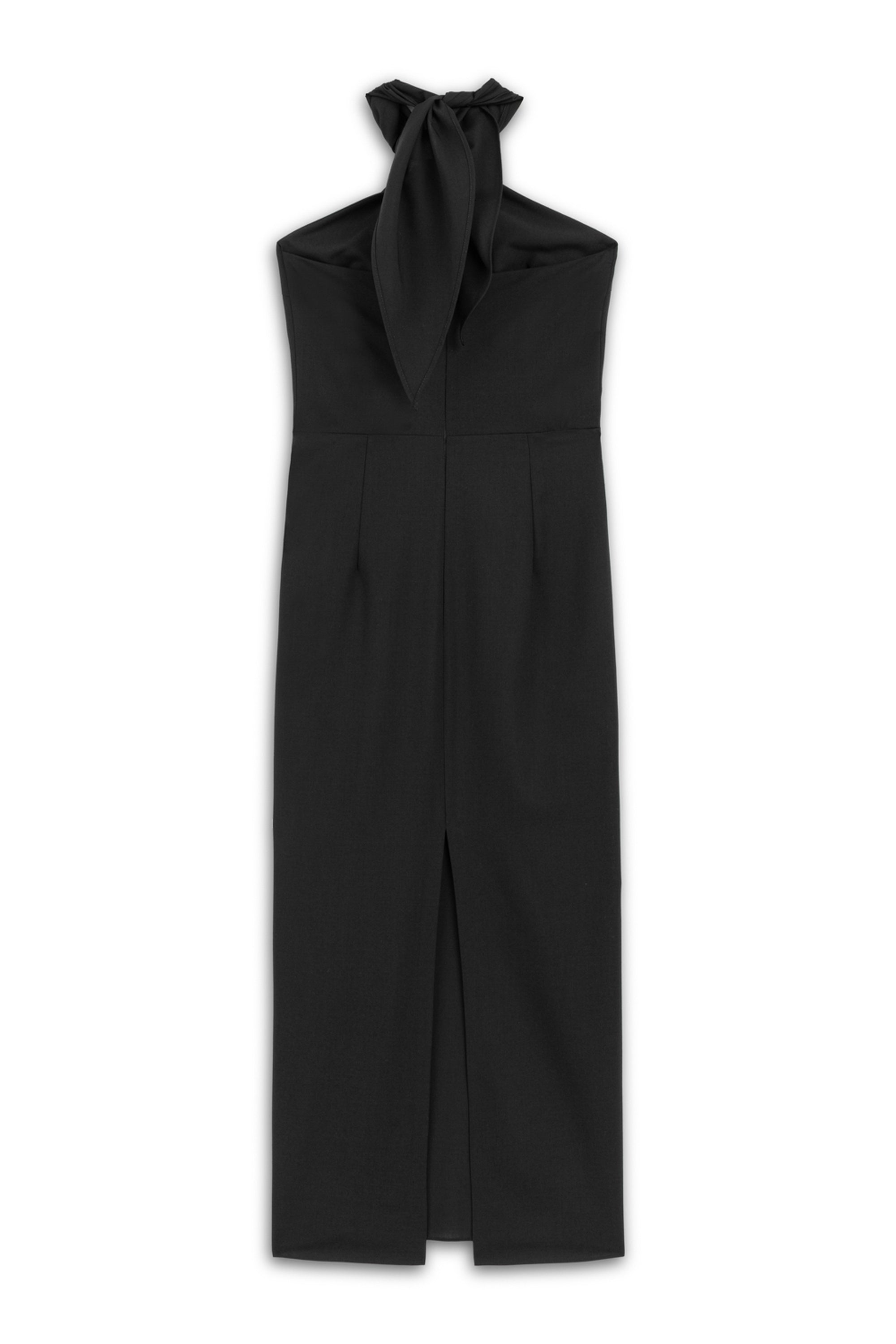 Black Halter Neck Midi Dress