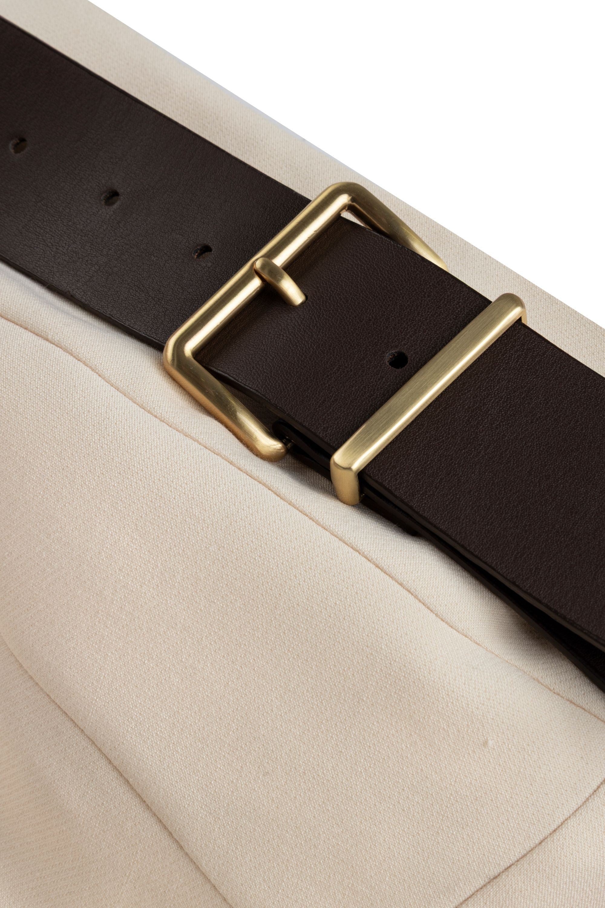 Beige Belt Detailed Mini Dress