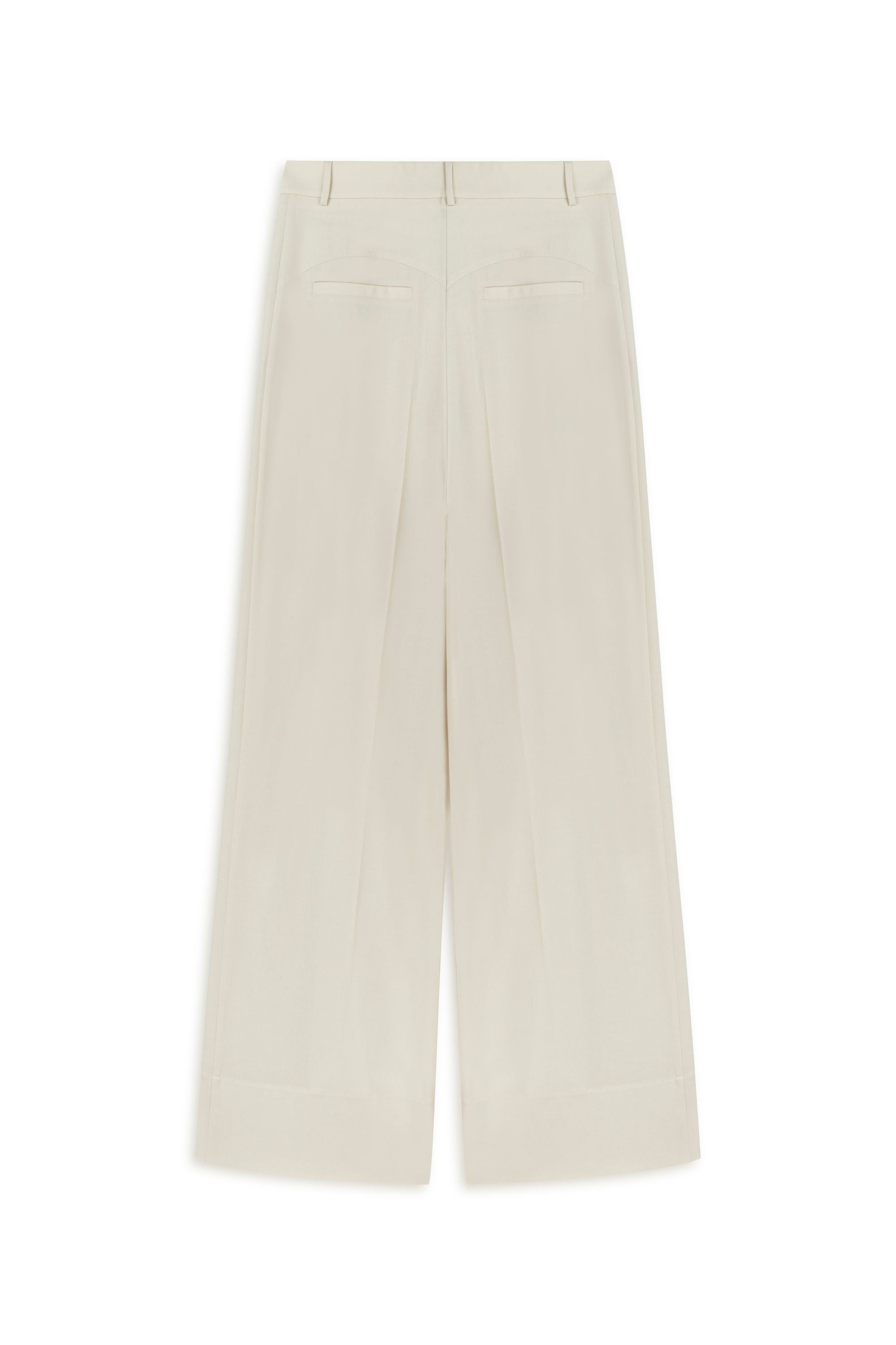 Ecru Asymmetric Placket Detail Pants
