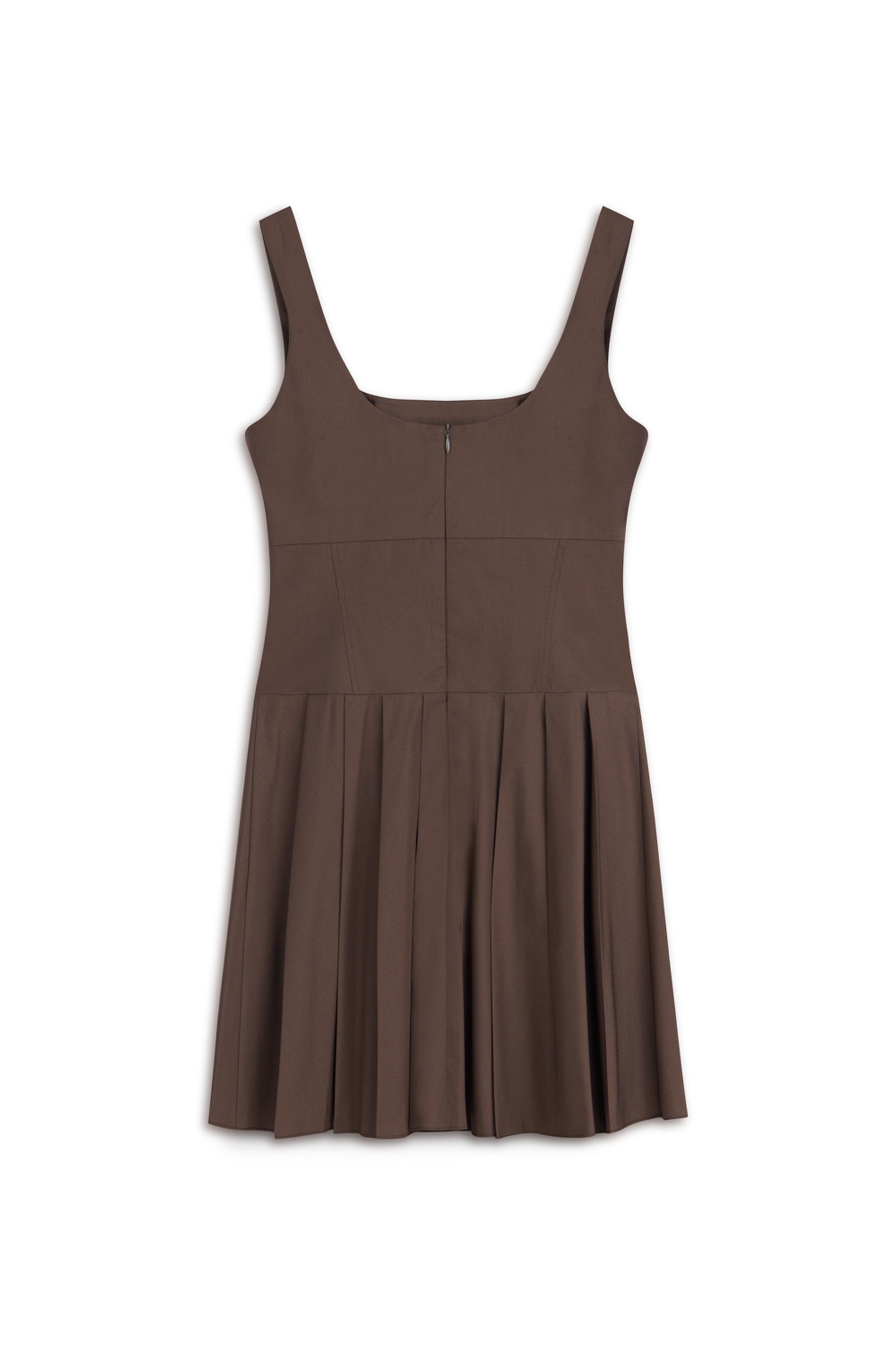 Coffee Accesory Detailed Corset Look Mini Dress