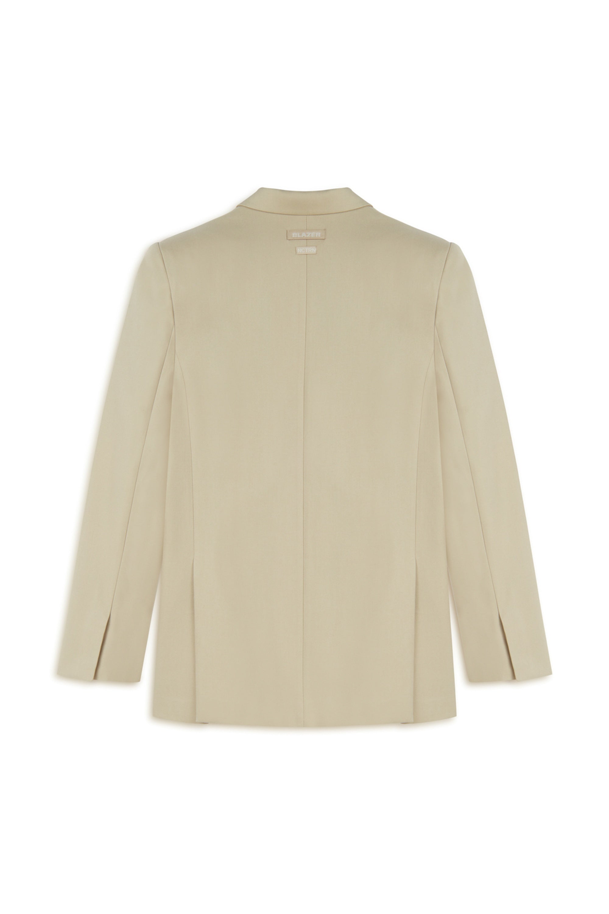 Beige Oversized Padded Blazer Jacket