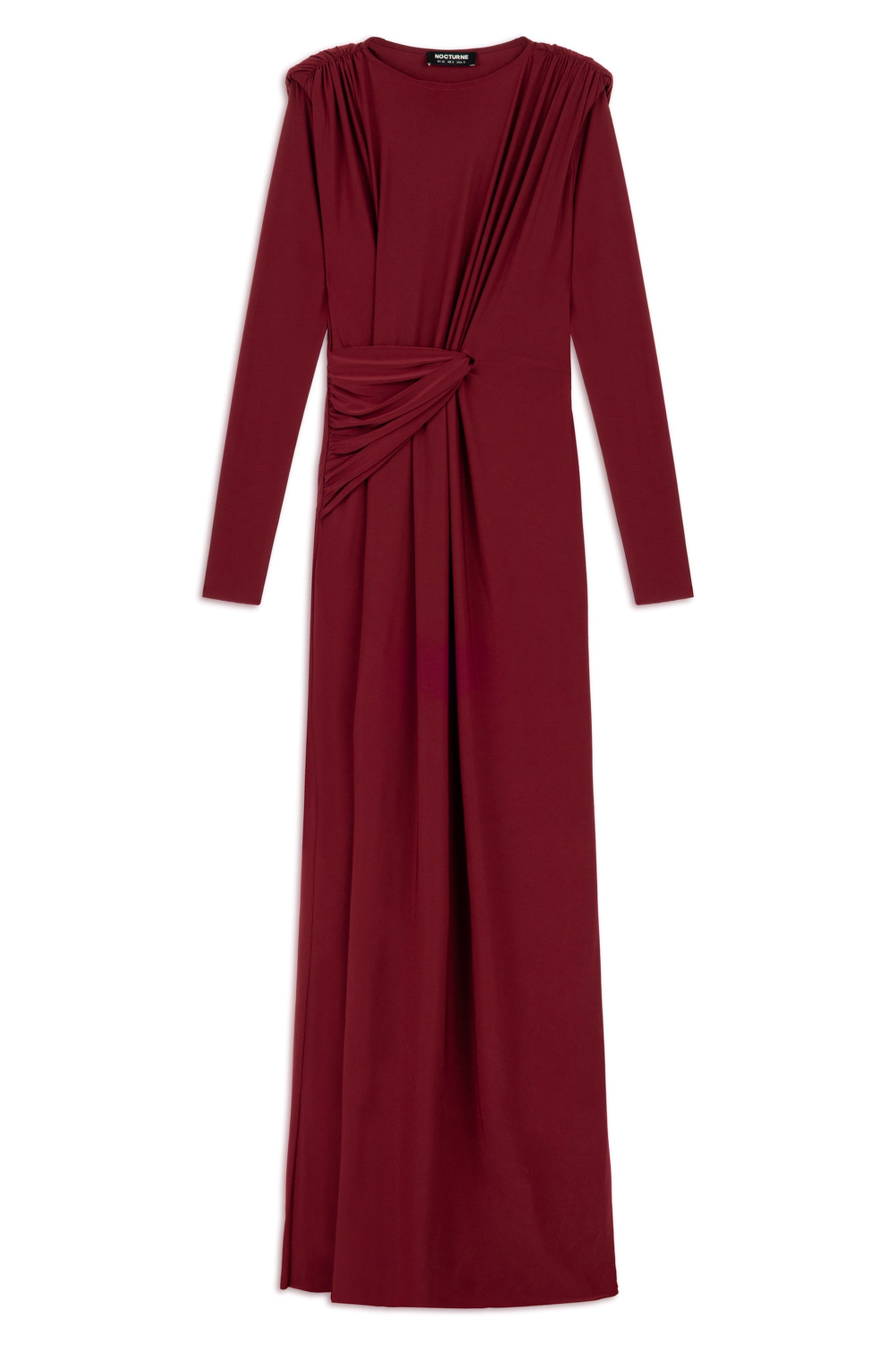 Burgundy Maxi Dress with Twirl Detail