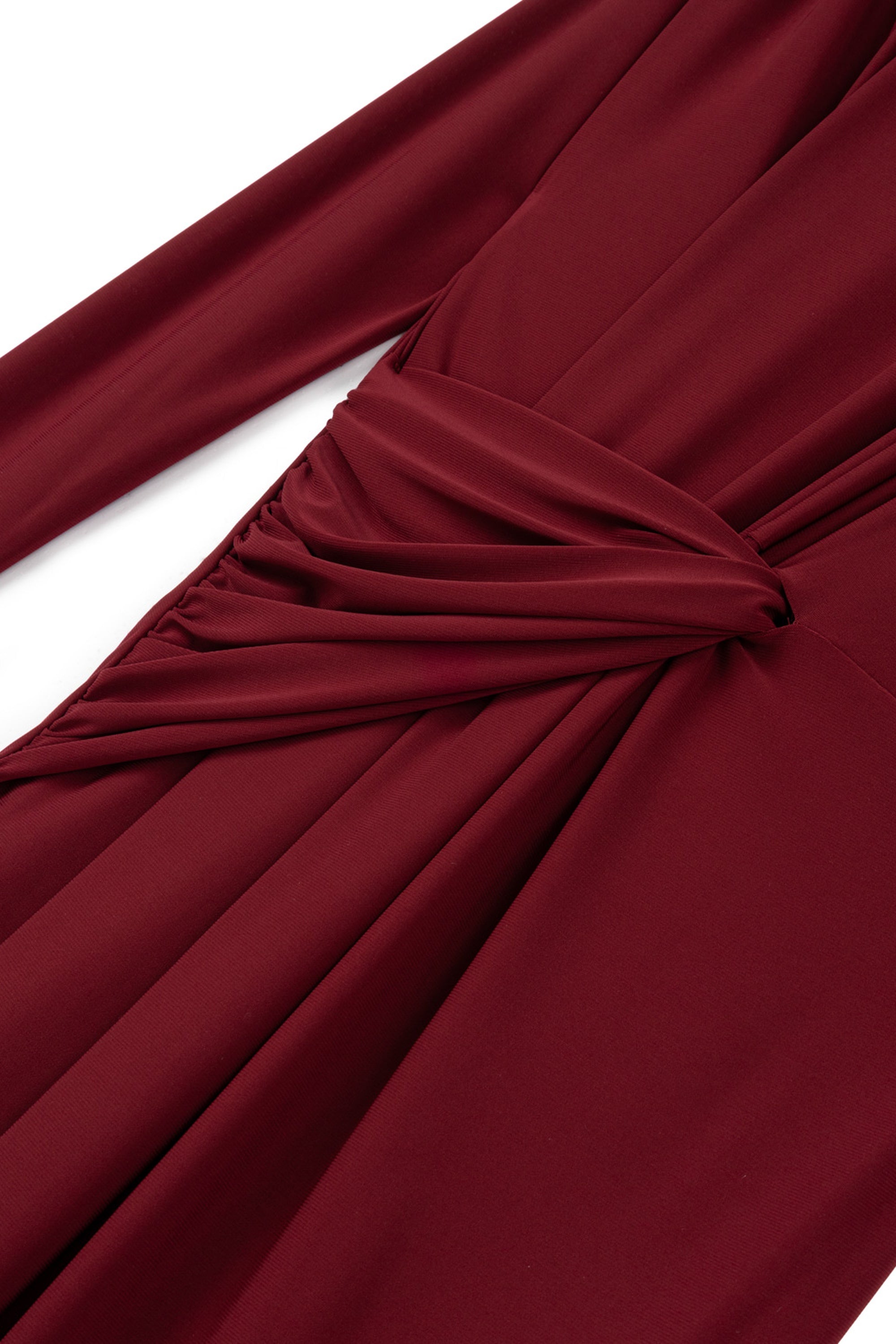 Burgundy Maxi Dress with Twirl Detail