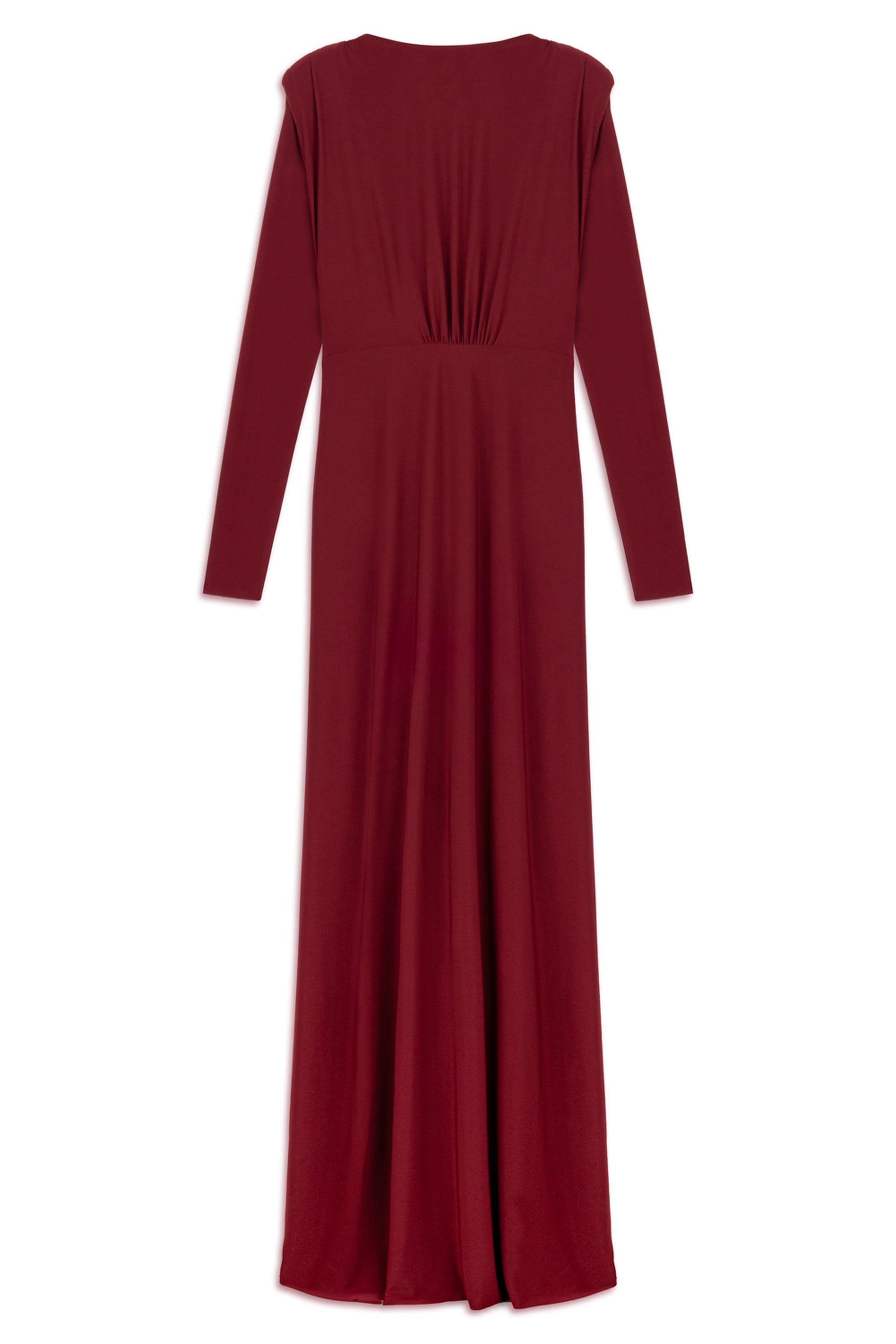 Burgundy Maxi Dress with Twirl Detail