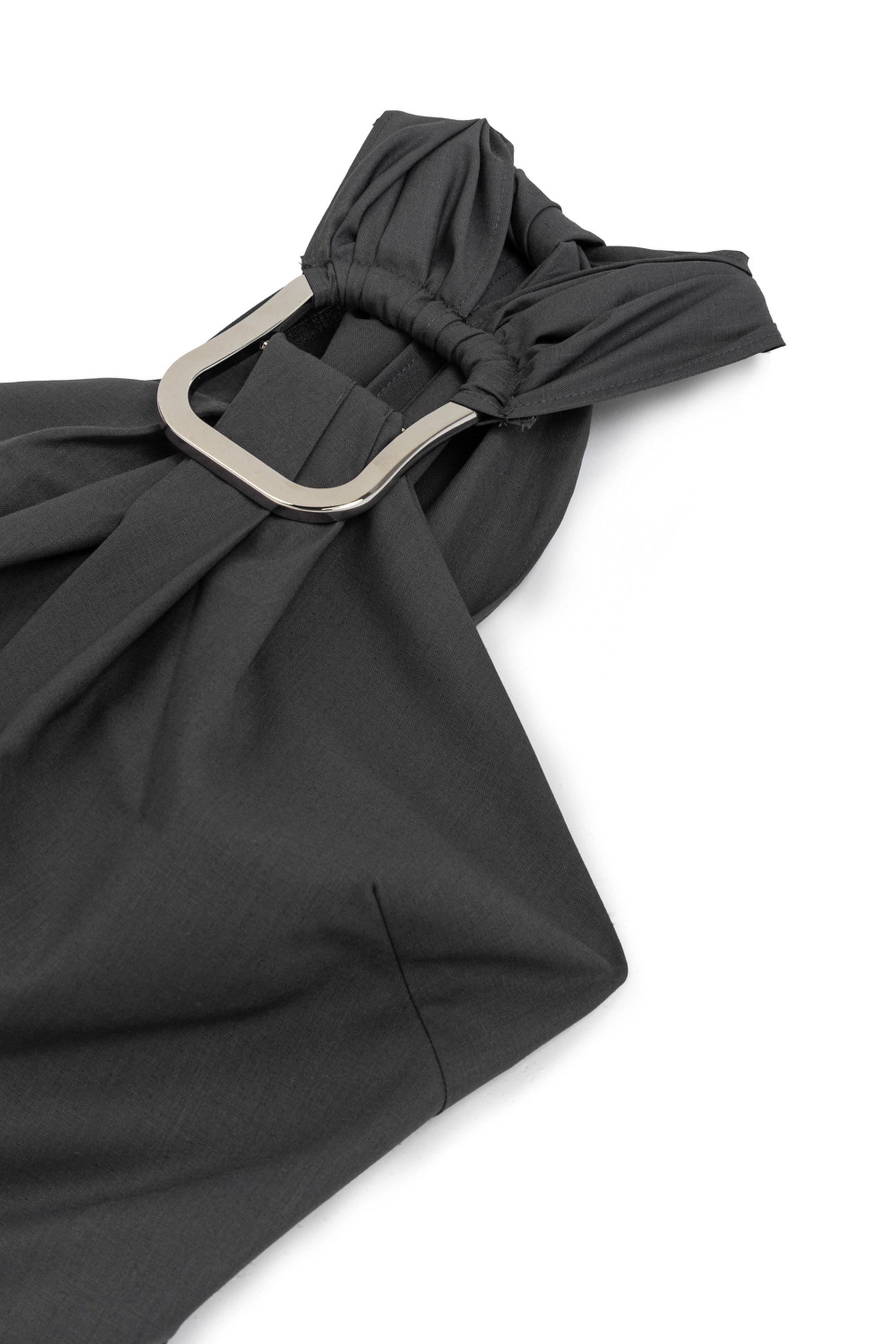 Anthracite Halter Neck Midi Dress