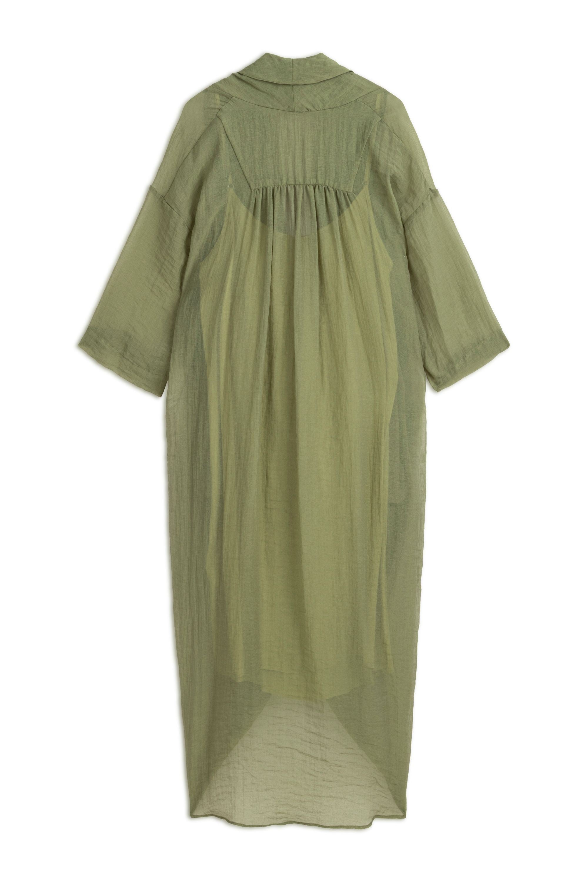 Dark Green Oversized Midi Dress