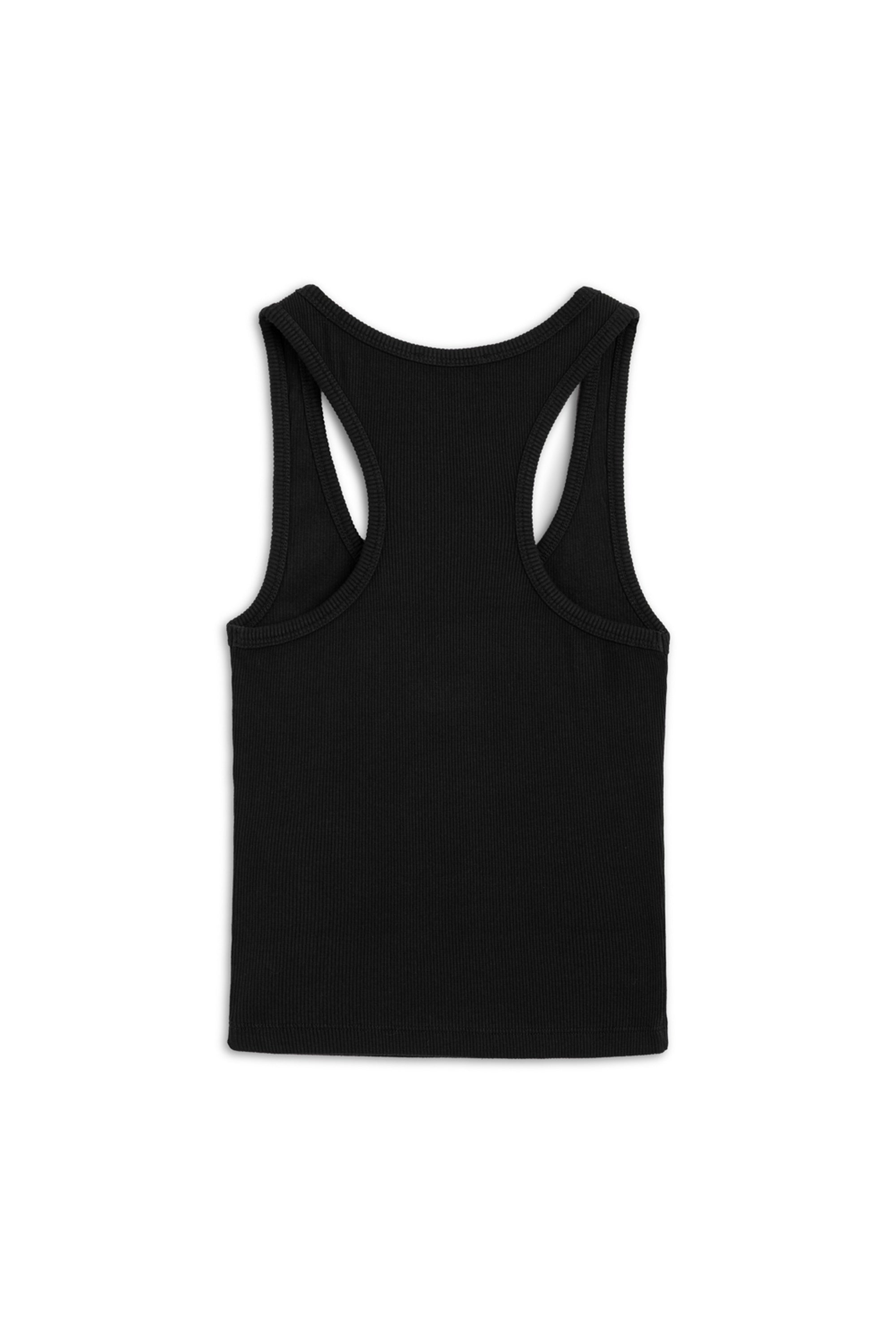 Black Sleeveless Ribbed Crop Top