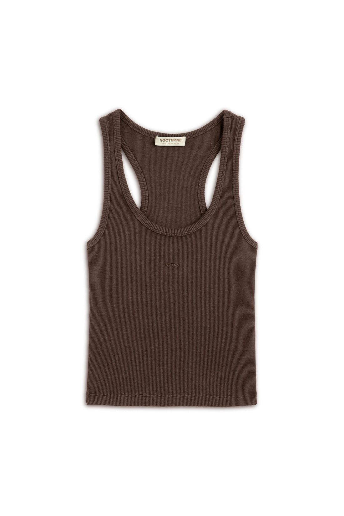 Coffee Sleeveless Ribbed Crop Top