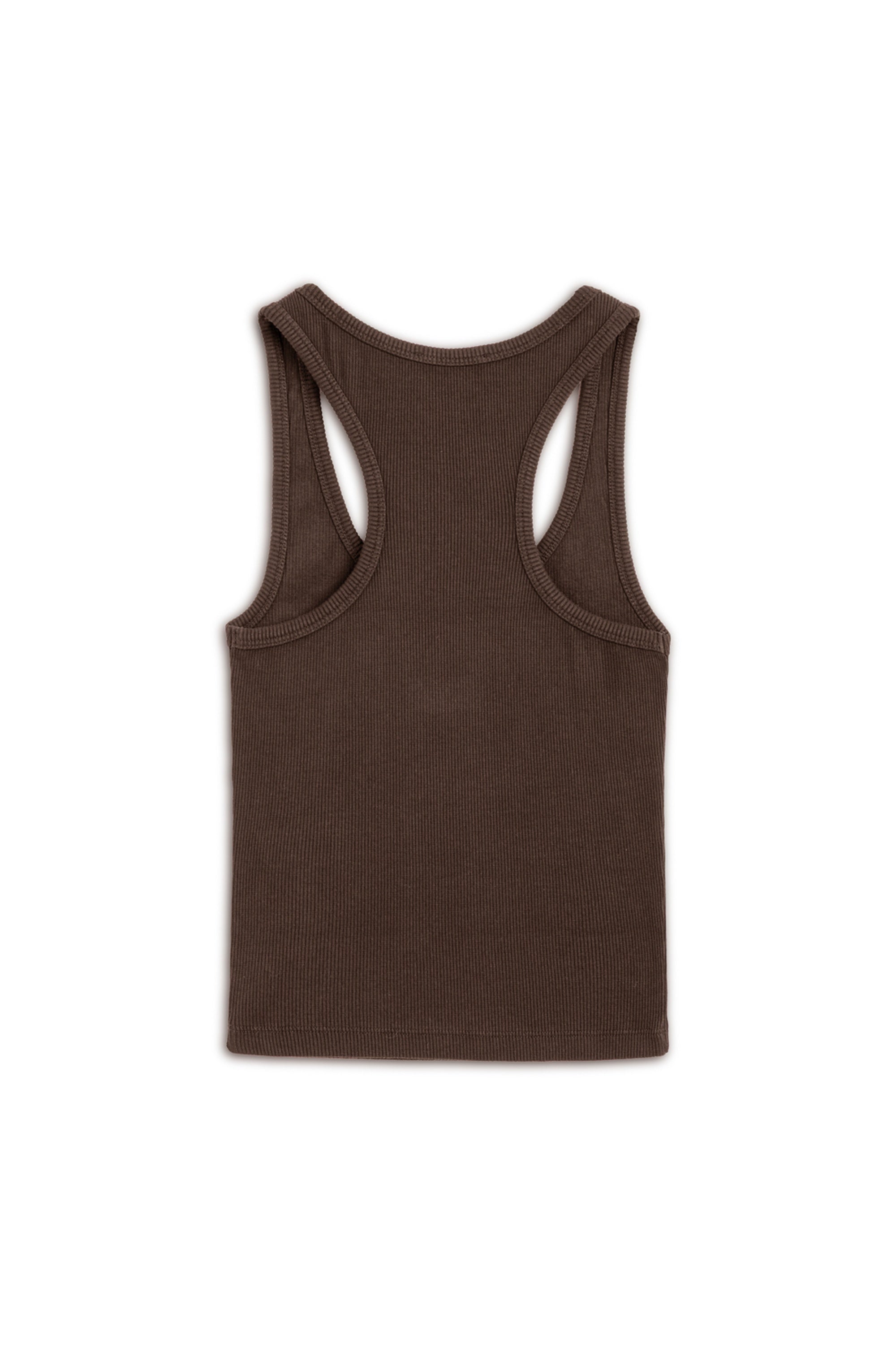 Coffee Sleeveless Ribbed Crop Top