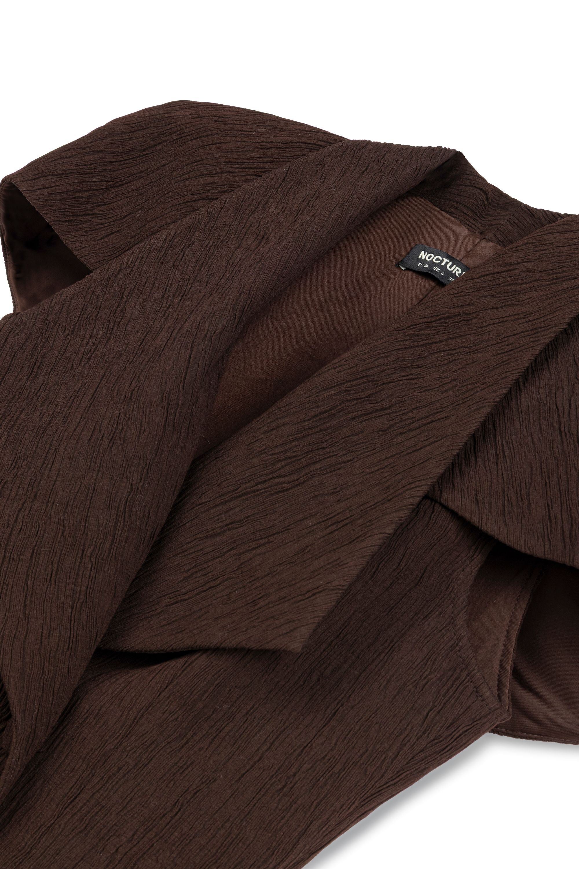 Coffee Mini Dress with Bolero Detail