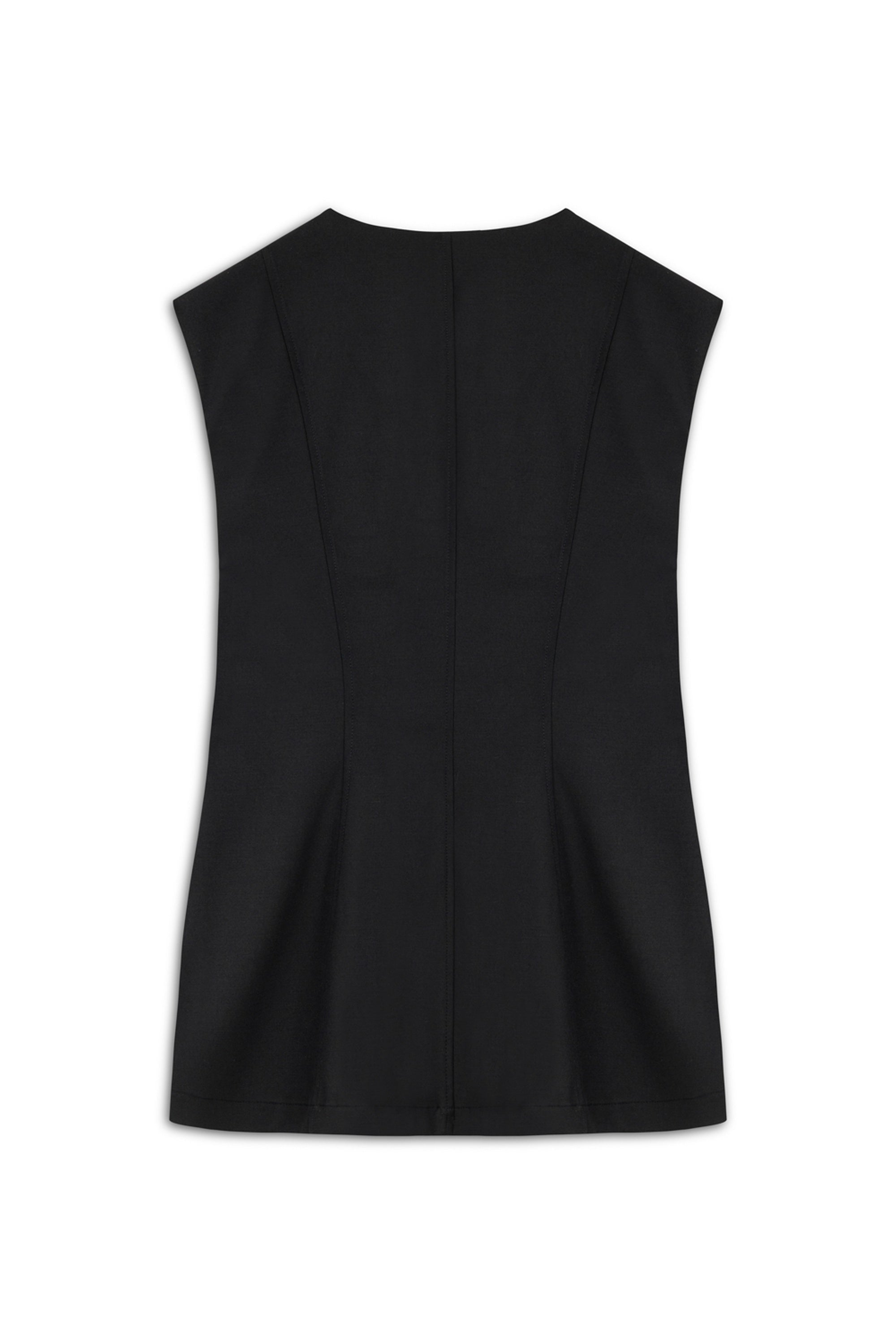 Black Metal Accessory Detailed Vest