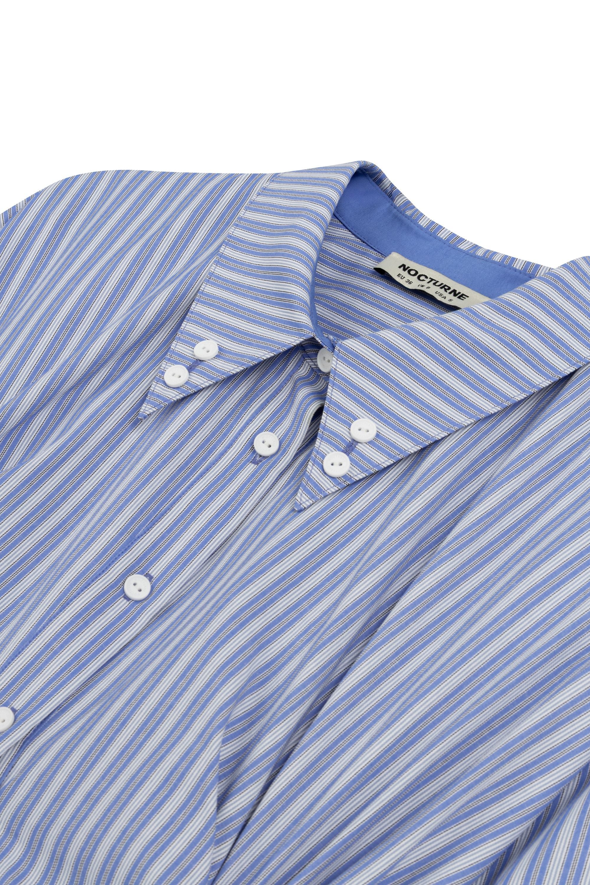 Blue Striped Mini Shirt Dress