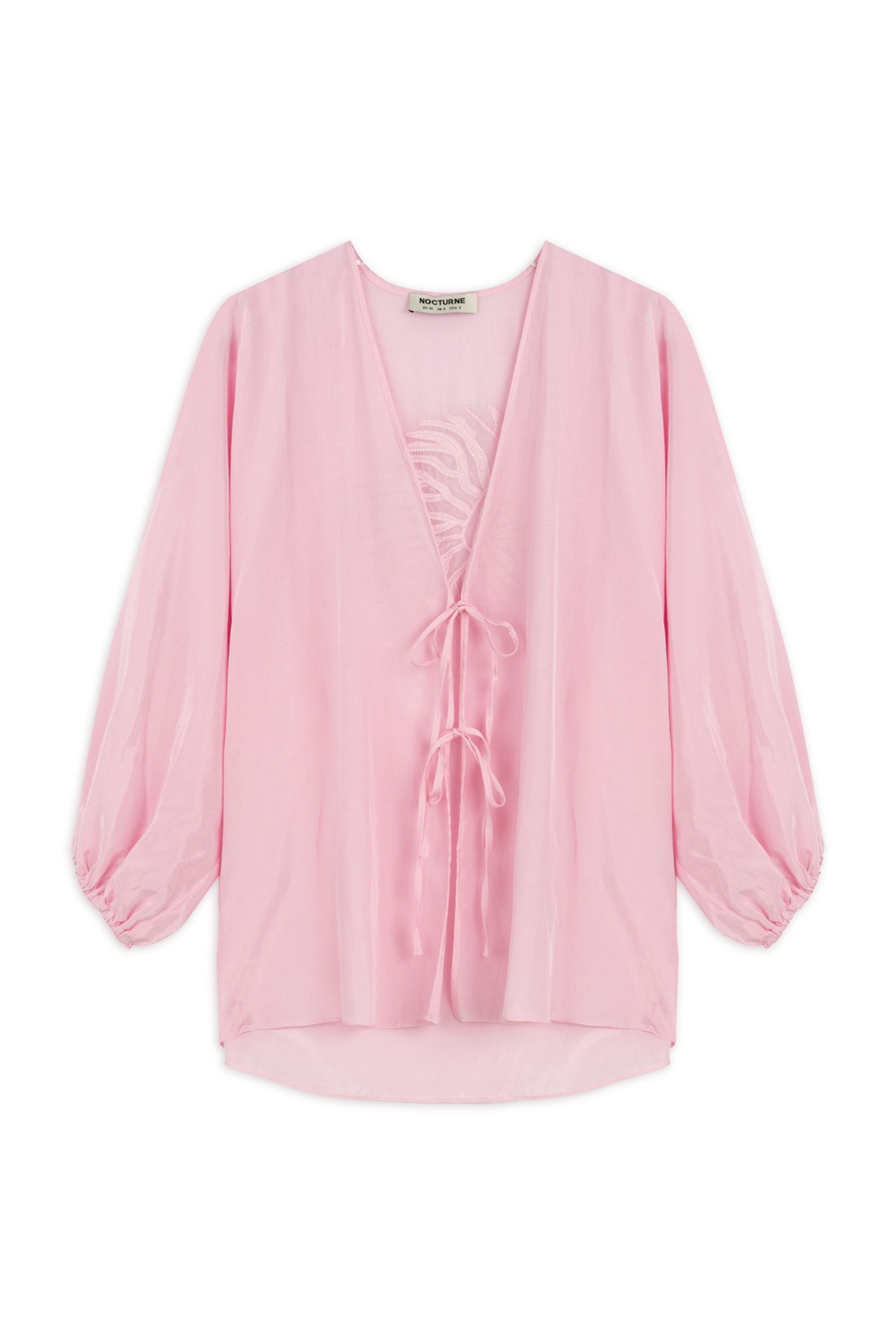 Pink Beaded Embroidered Shirt