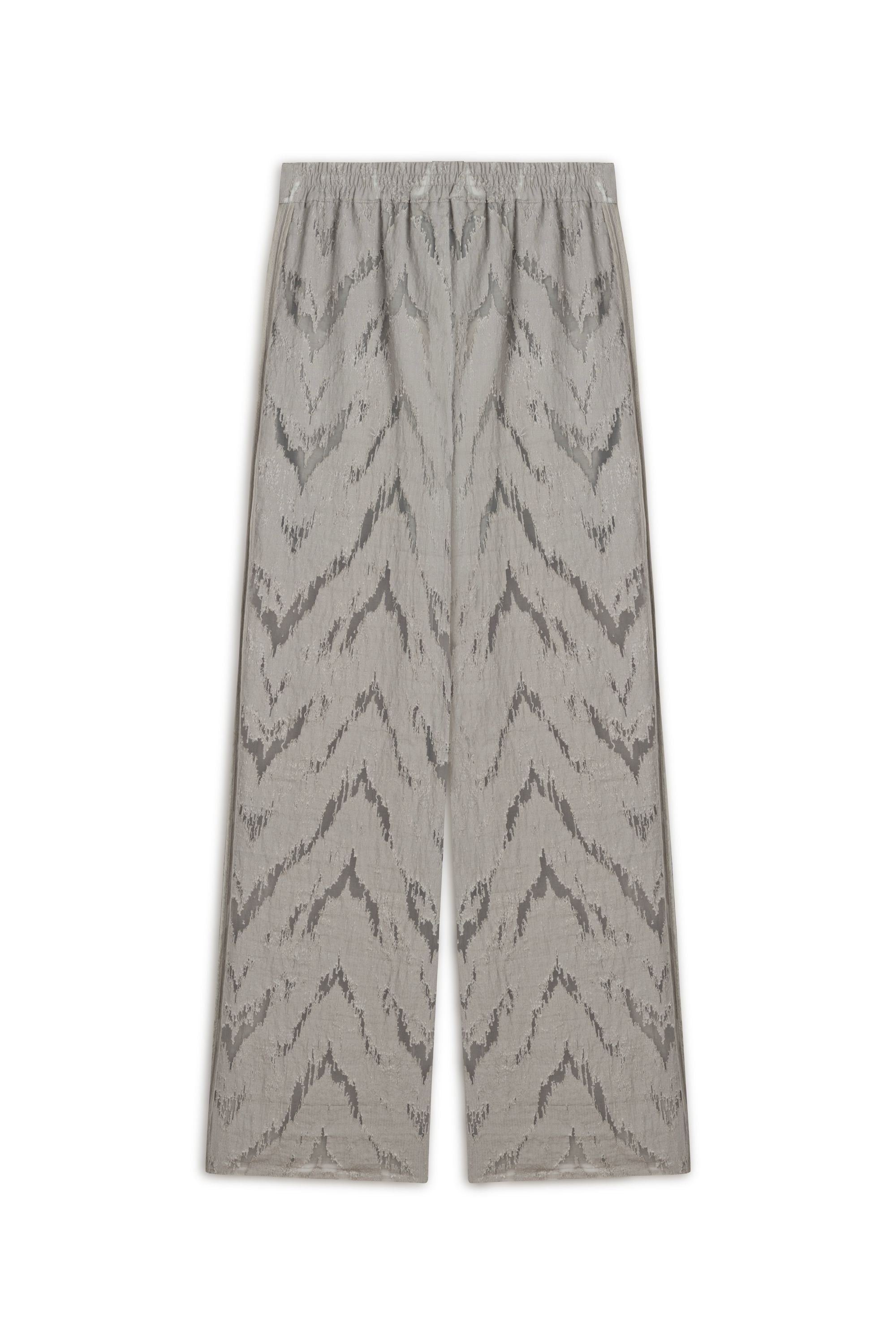 Gray Relaxed Fit Jacquard Pants