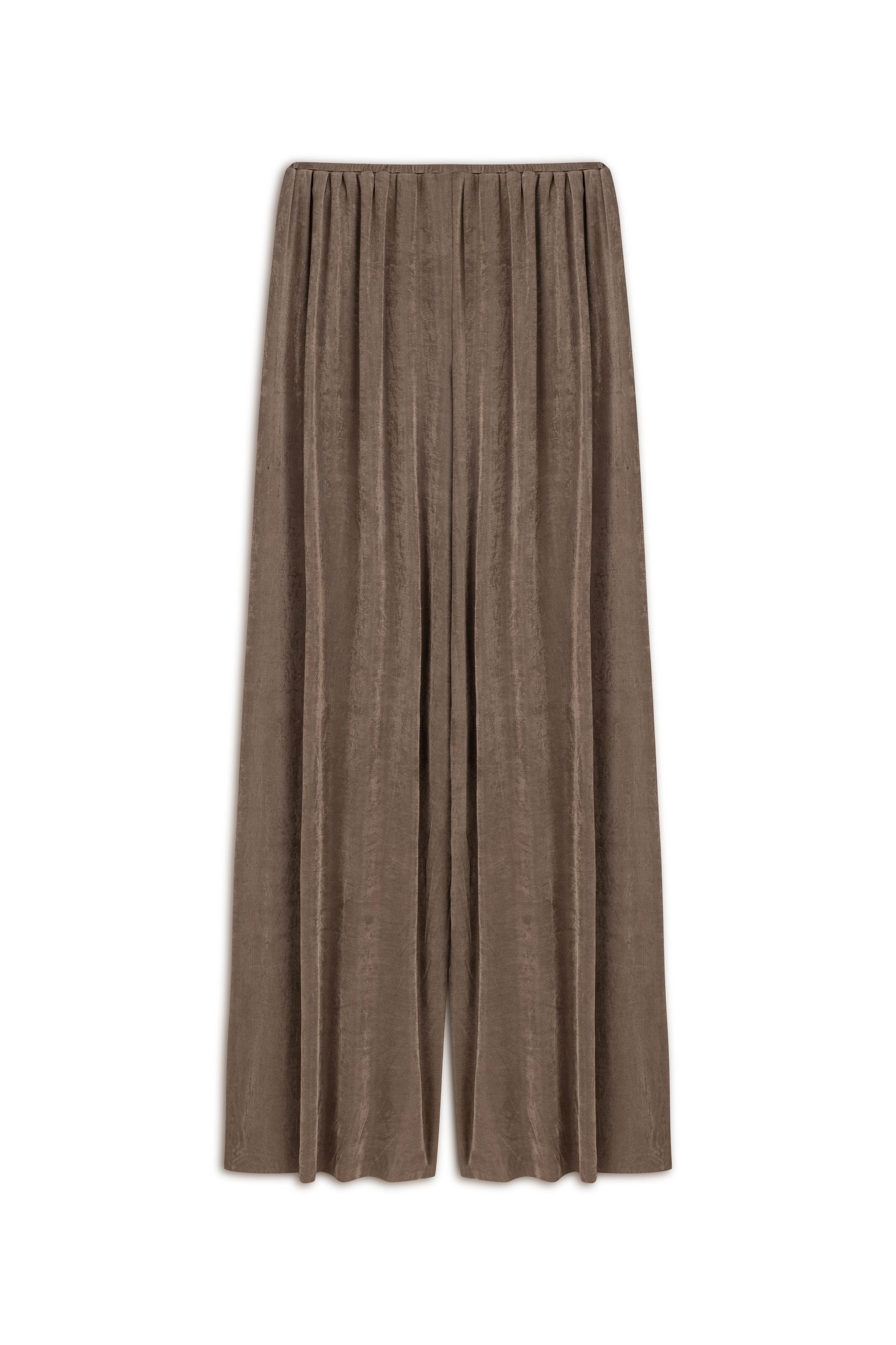 Bronze Gathered Detail Wide Leg Pants