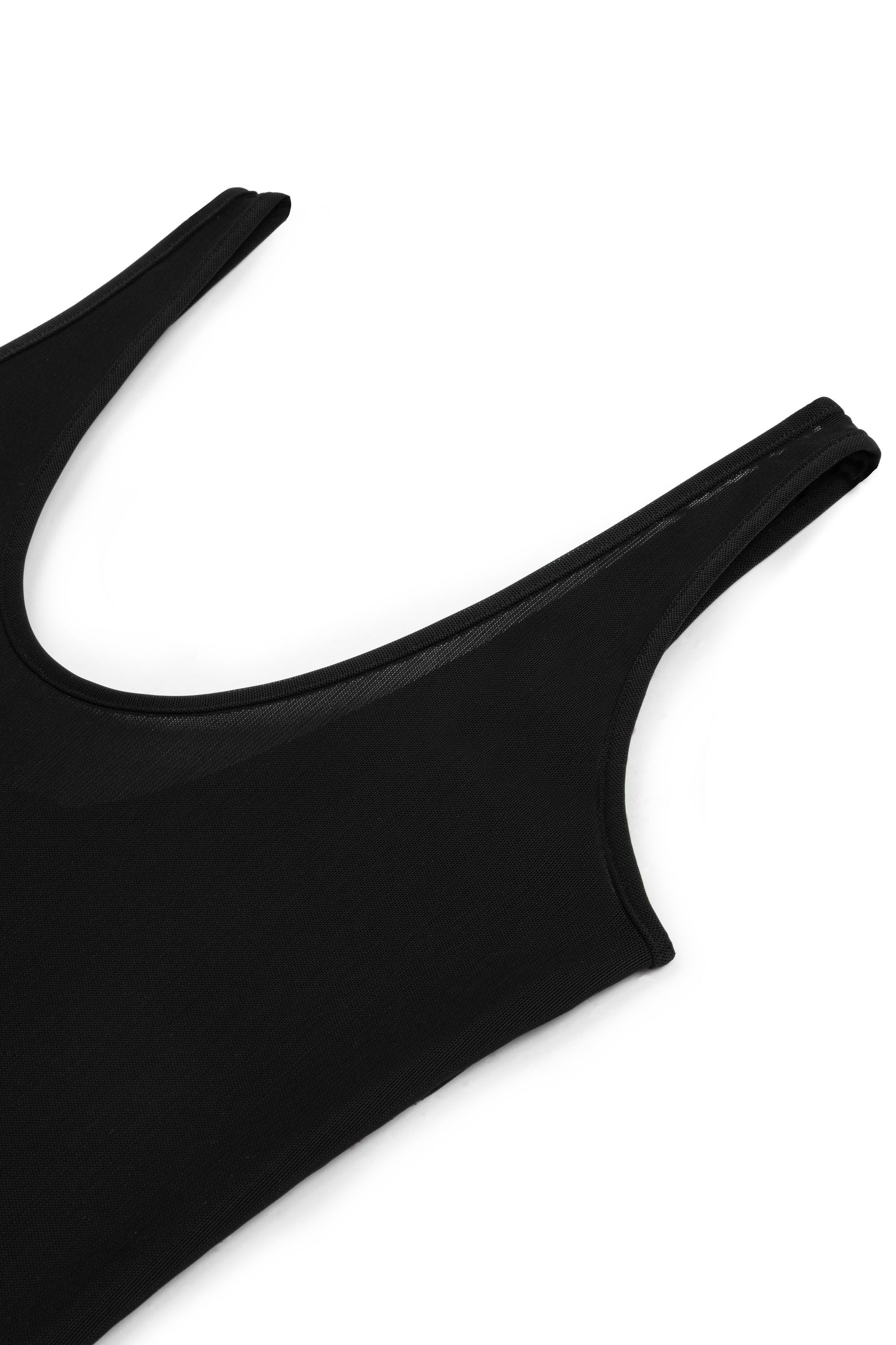 Black Sheer Opeen Back Bodysuit