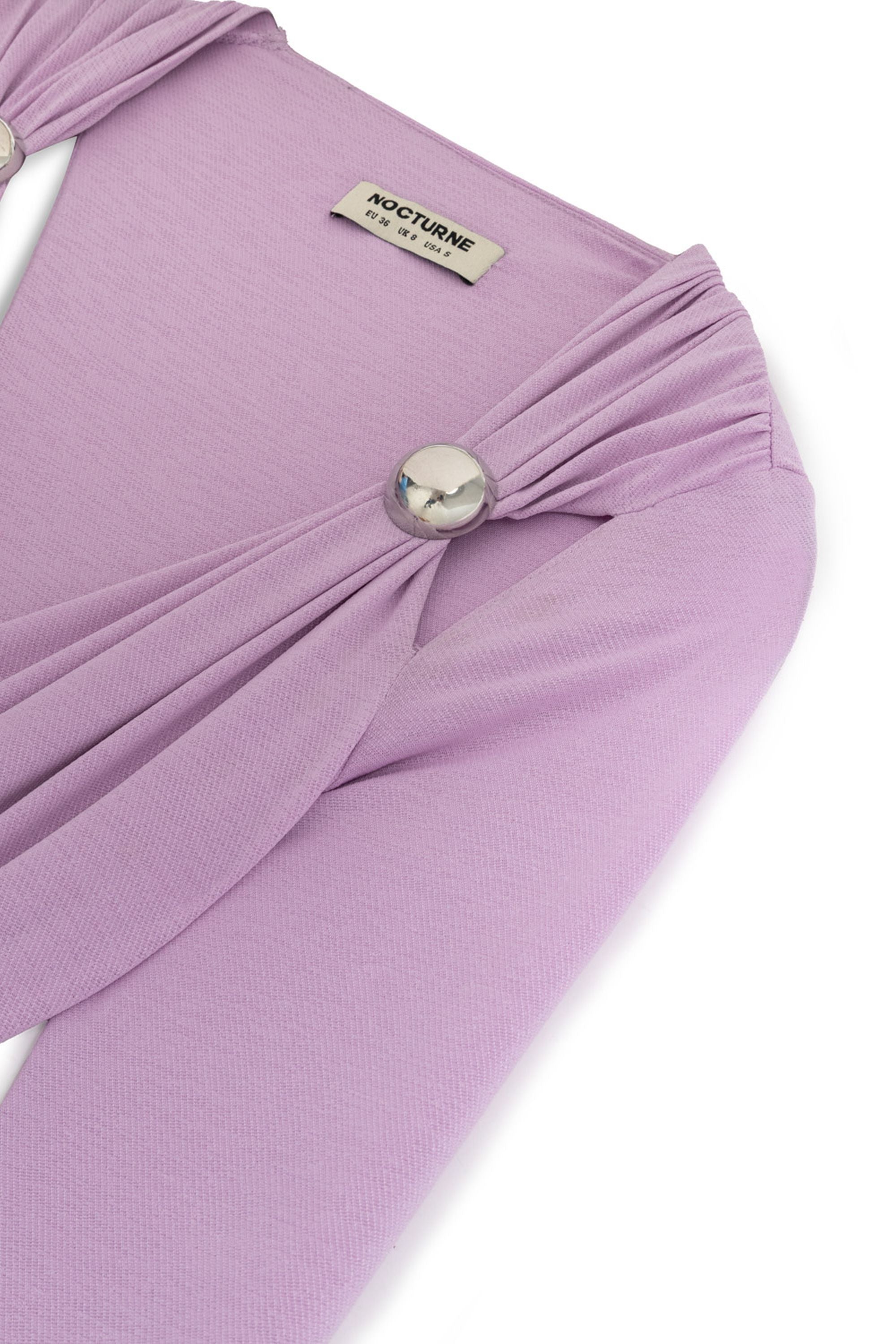 Lilac Long Sleeve Maxi Dress with Accessory Detail