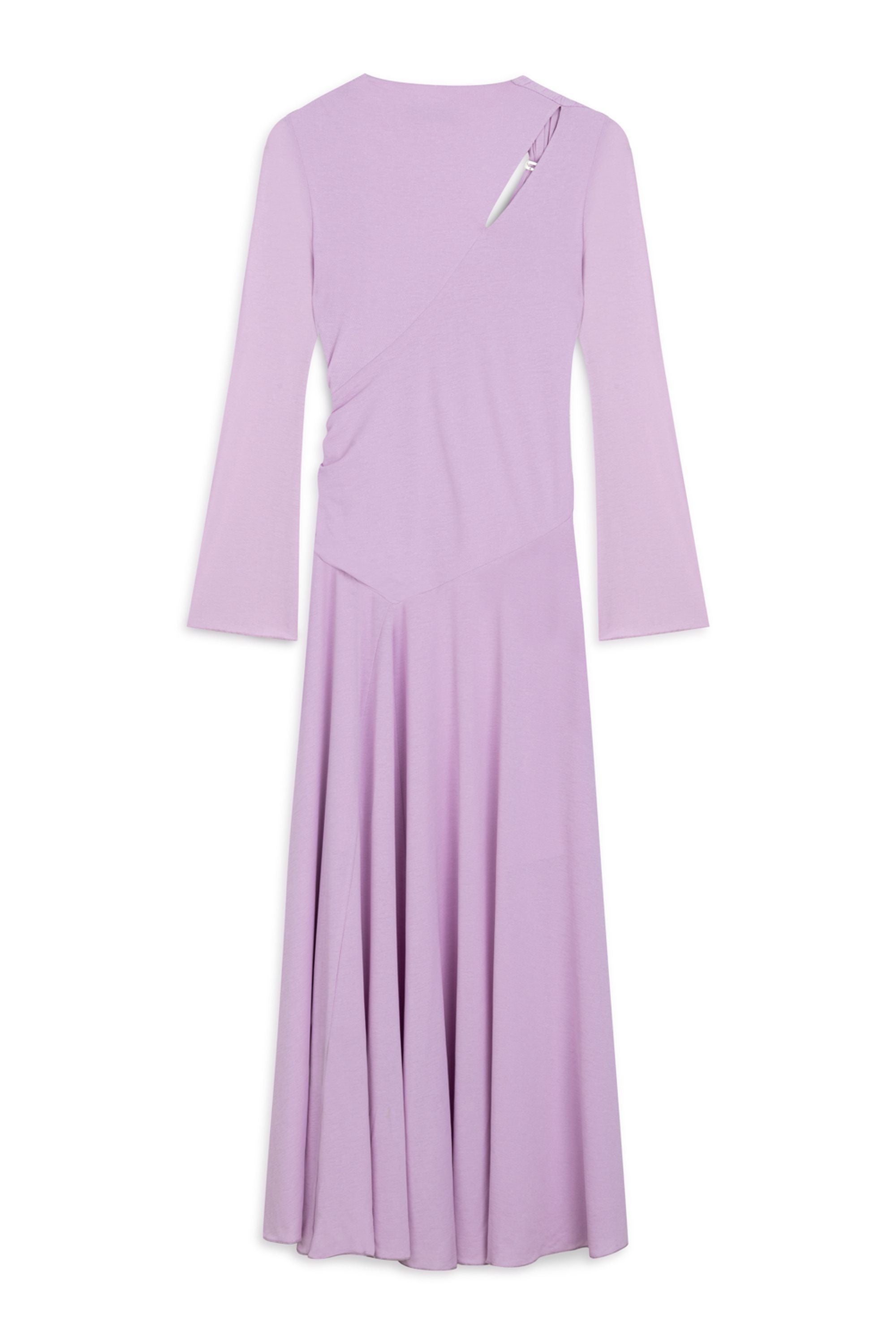 Lilac Long Sleeve Maxi Dress with Accessory Detail