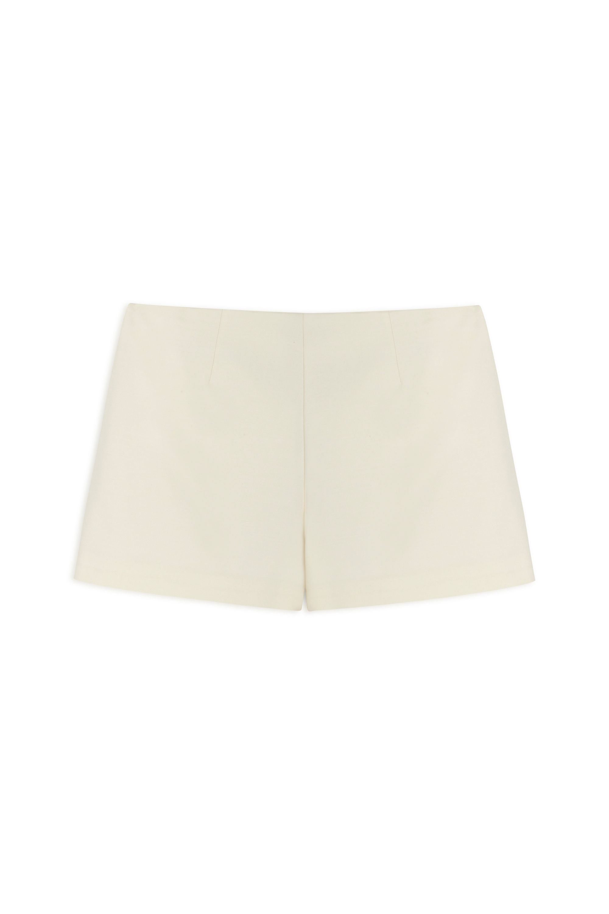 Ecru Woven Low Waist Mini Skort