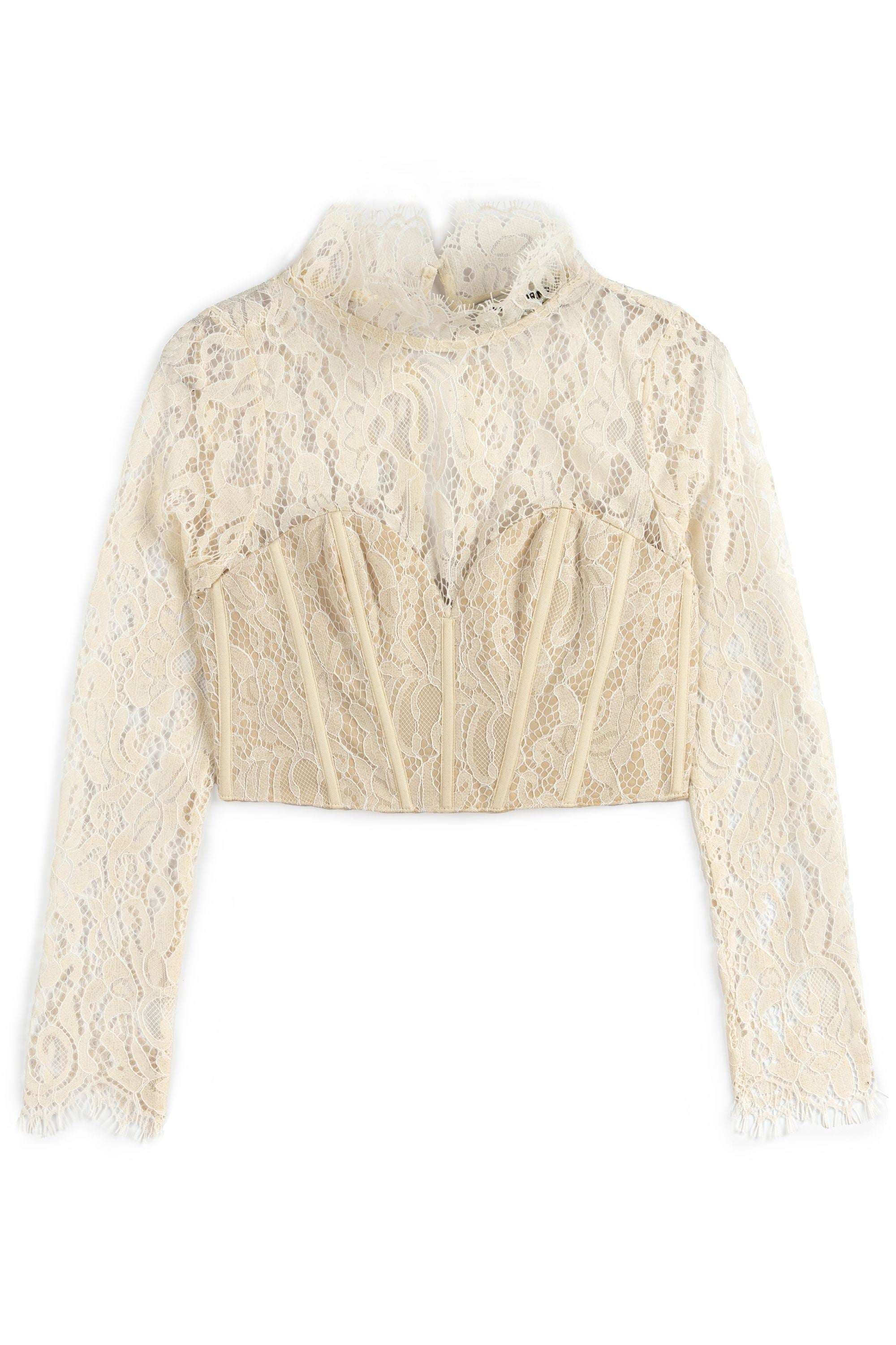 Corset-Look Lace Blouse (Final Sale)