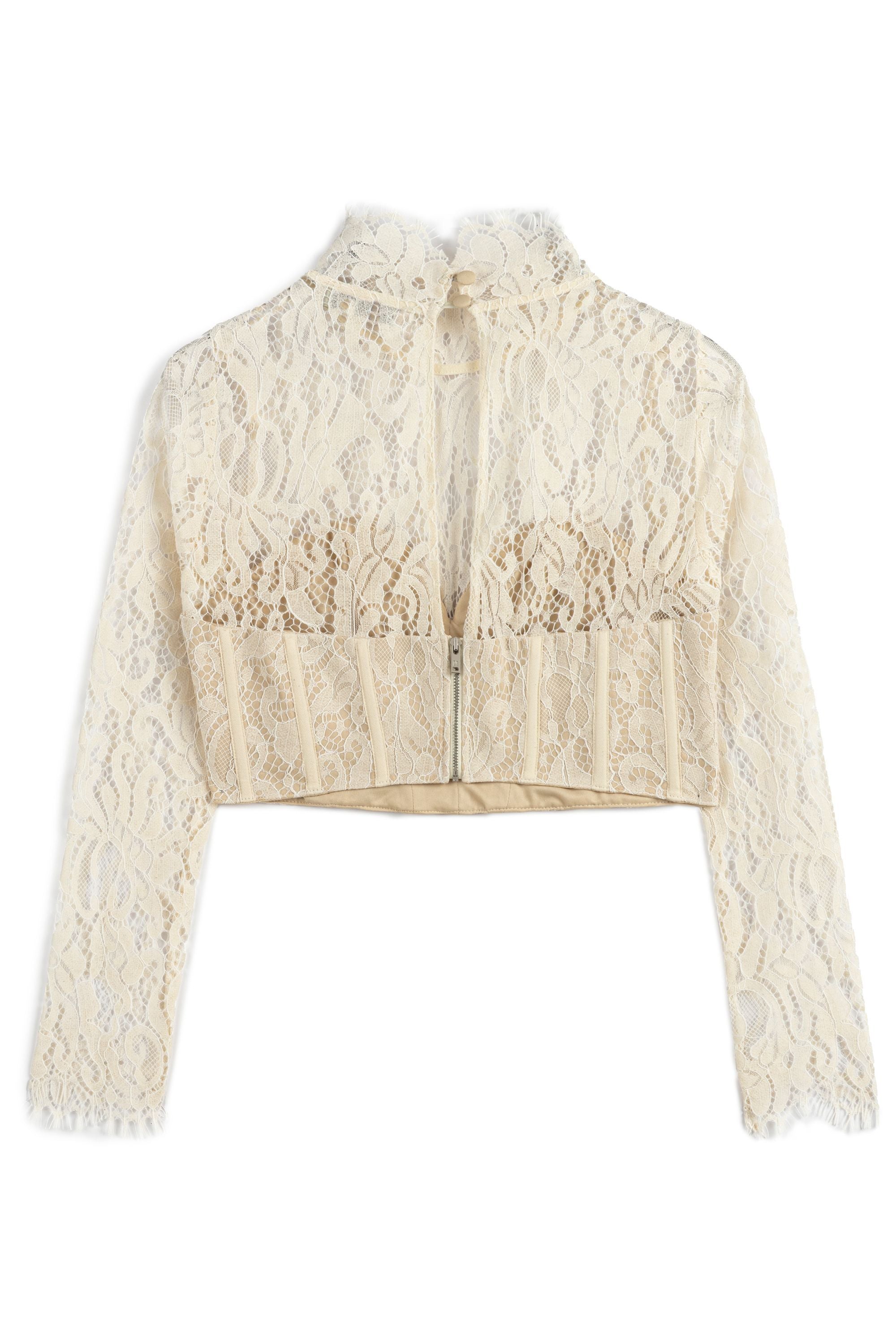 Corset-Look Lace Blouse (Final Sale)