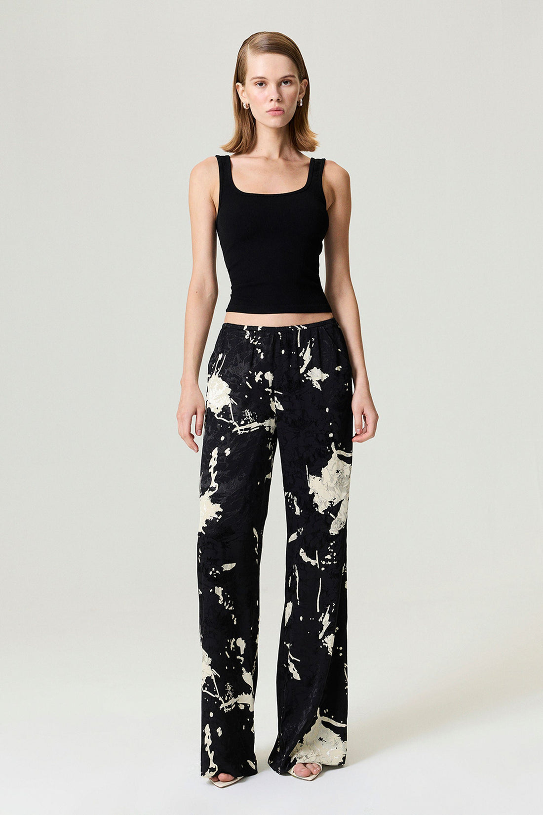 Black and White Draped Pants