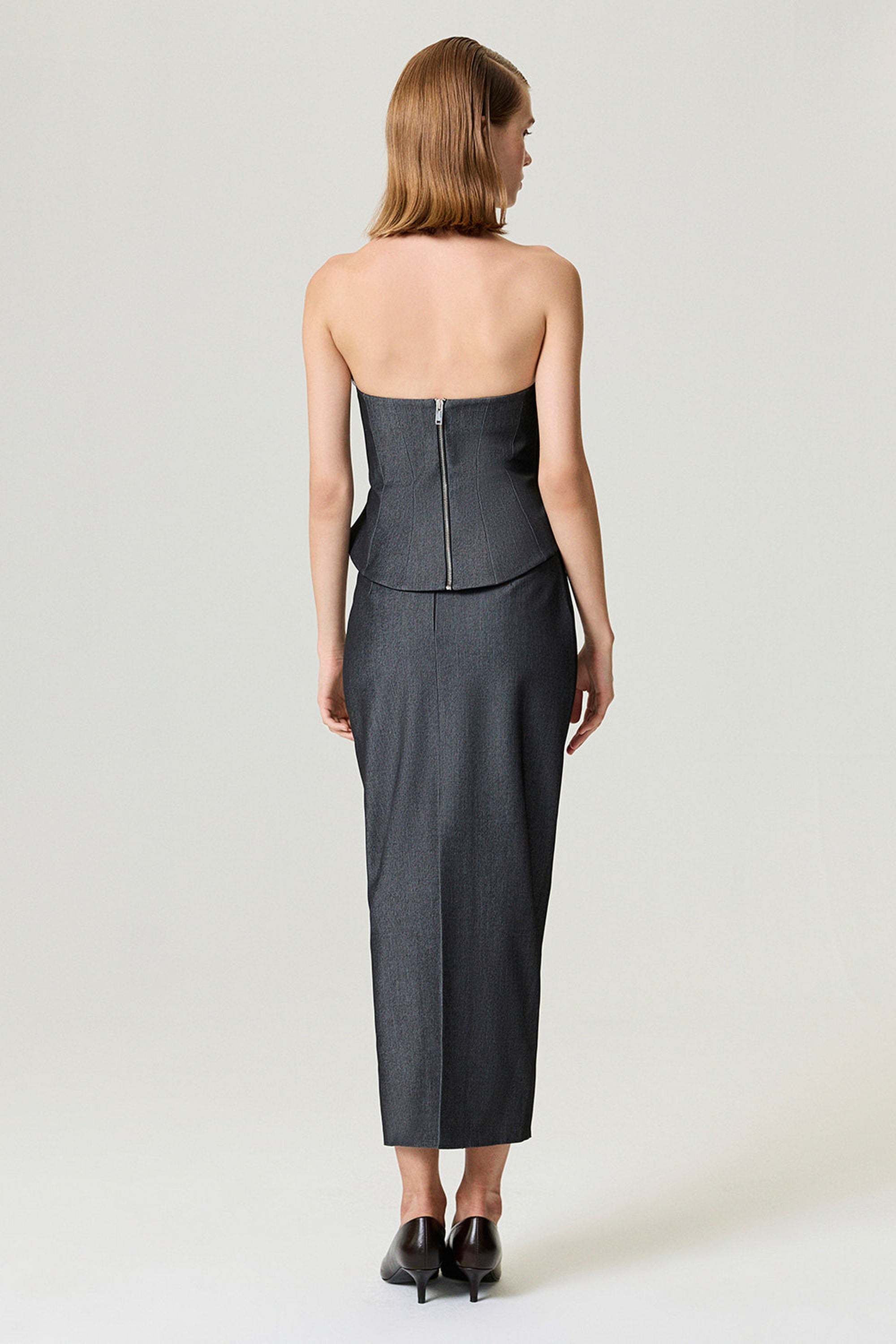 Strapless Ruffled Bustier Top