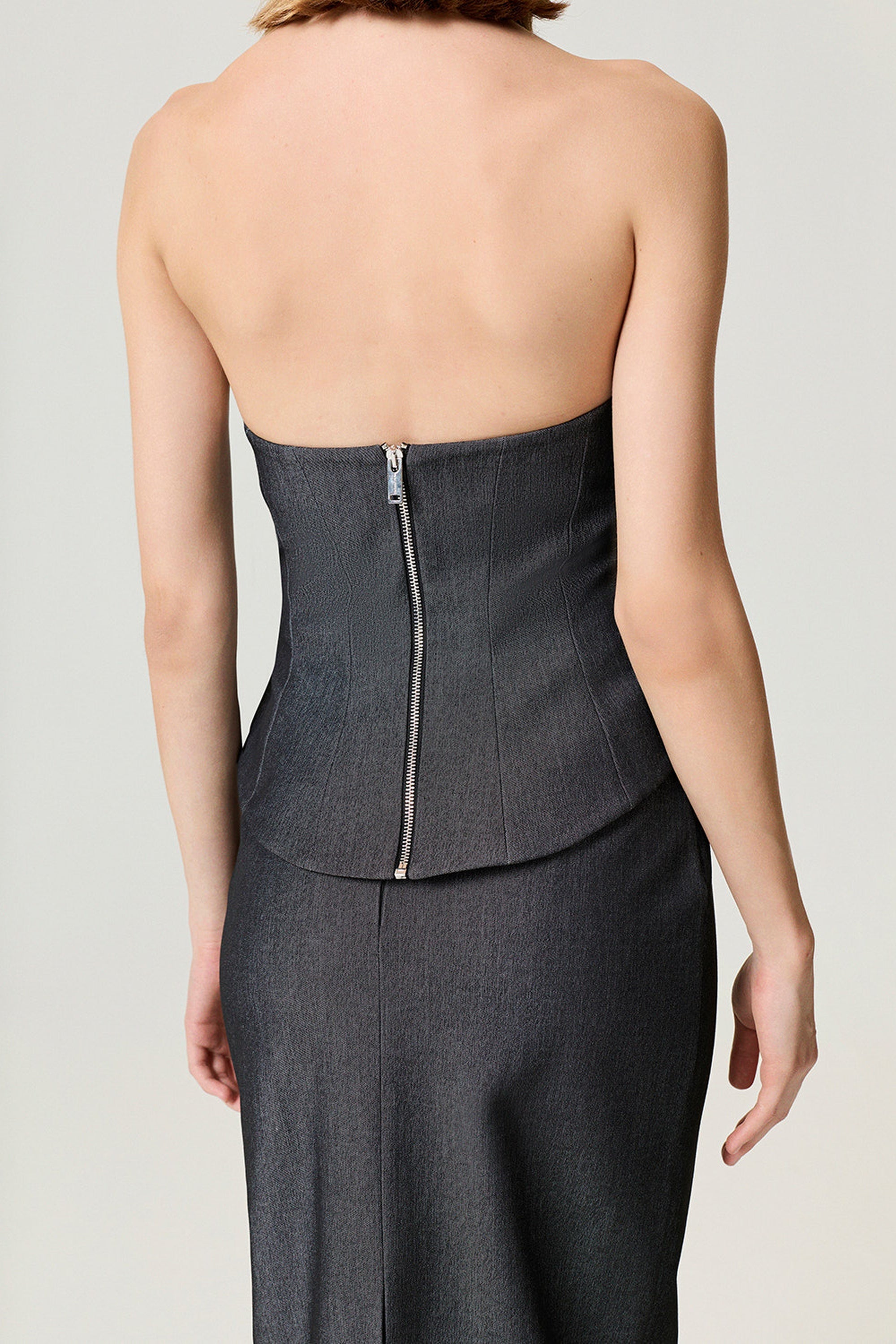 Strapless Ruffled Bustier Top