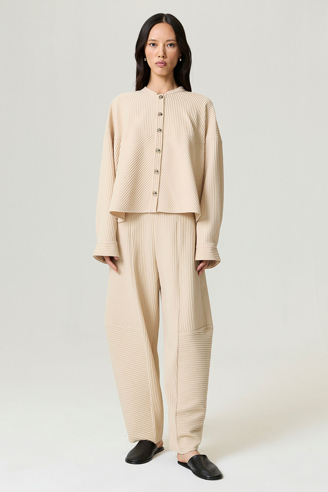 Ribbed Detailed Jacket