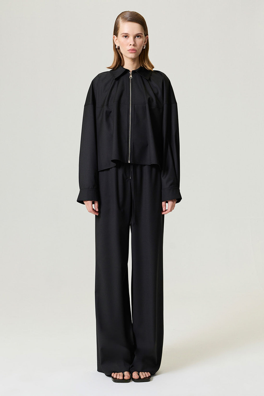 Drawstring Waist Relaxed Pants