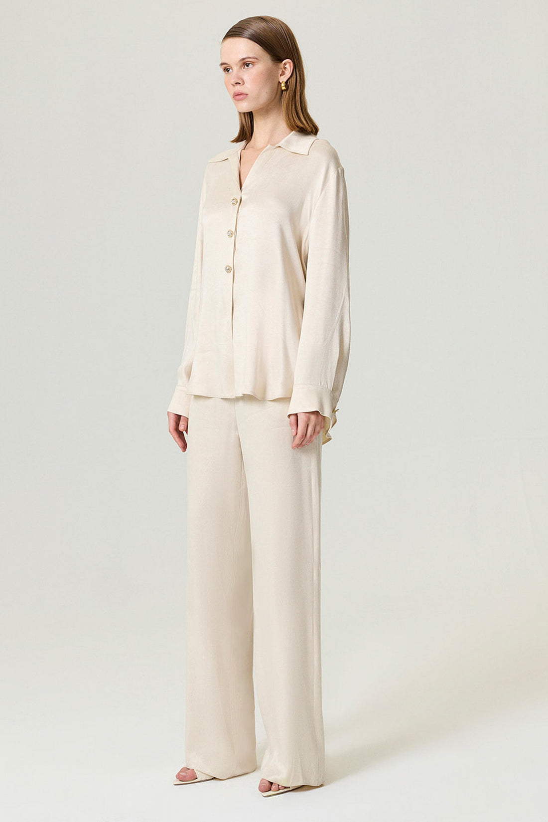 Belted Shirt with Statement Buttons