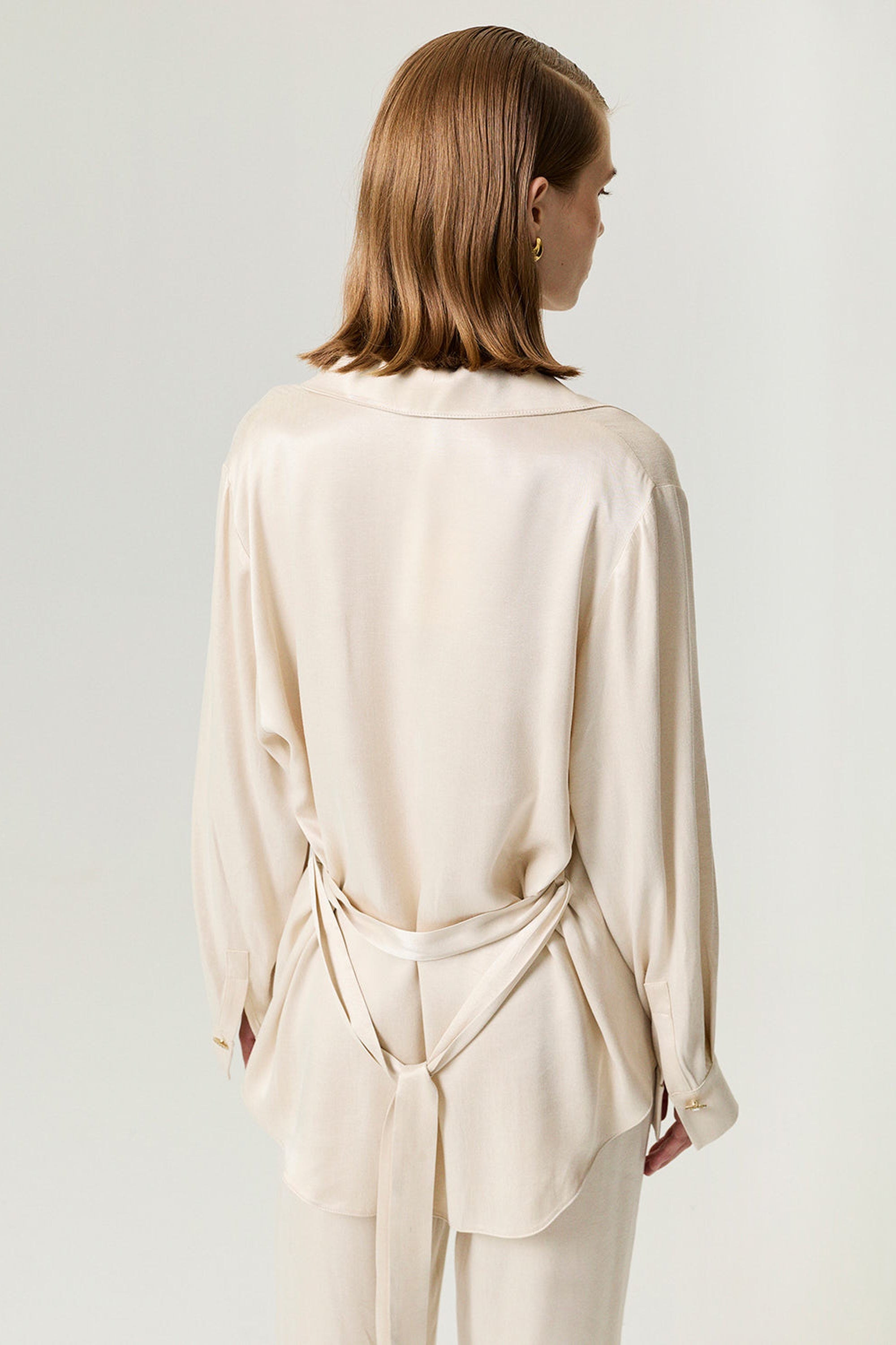 Belted Shirt with Statement Buttons