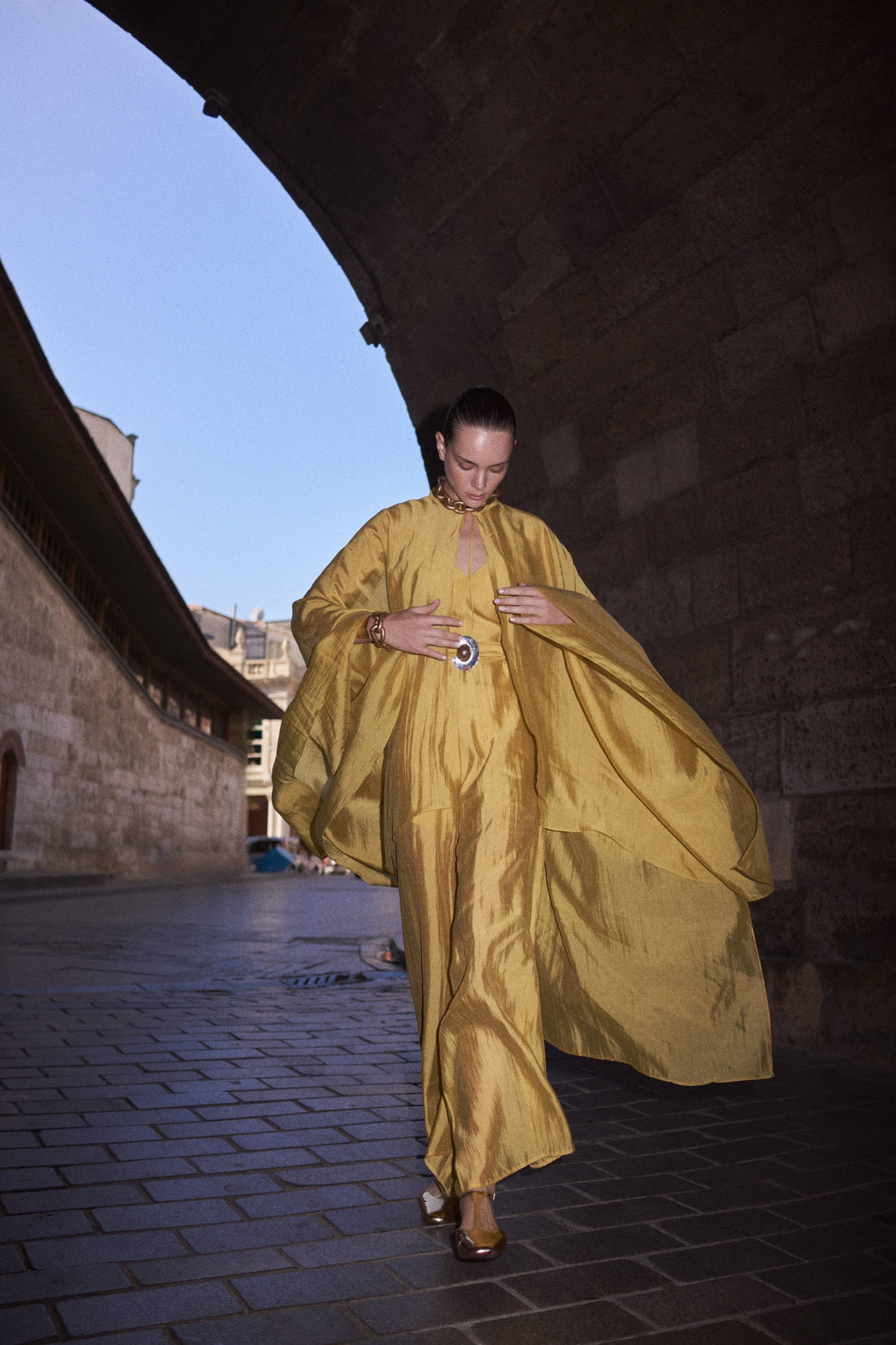 Yellow Metal Accessory Overalls